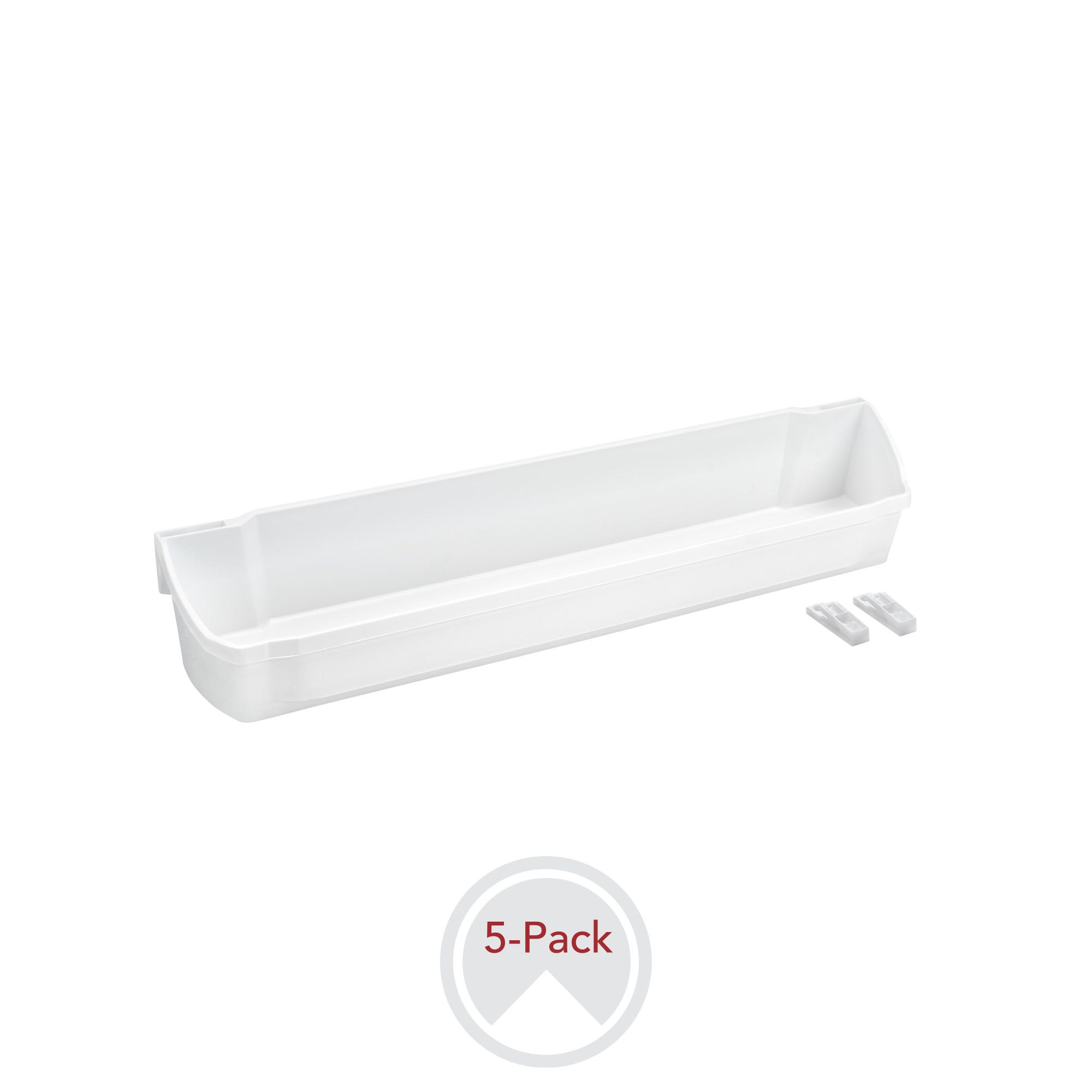 20" White Polymer 5-Shelf Cabinet Door-Mount Storage Tray Set