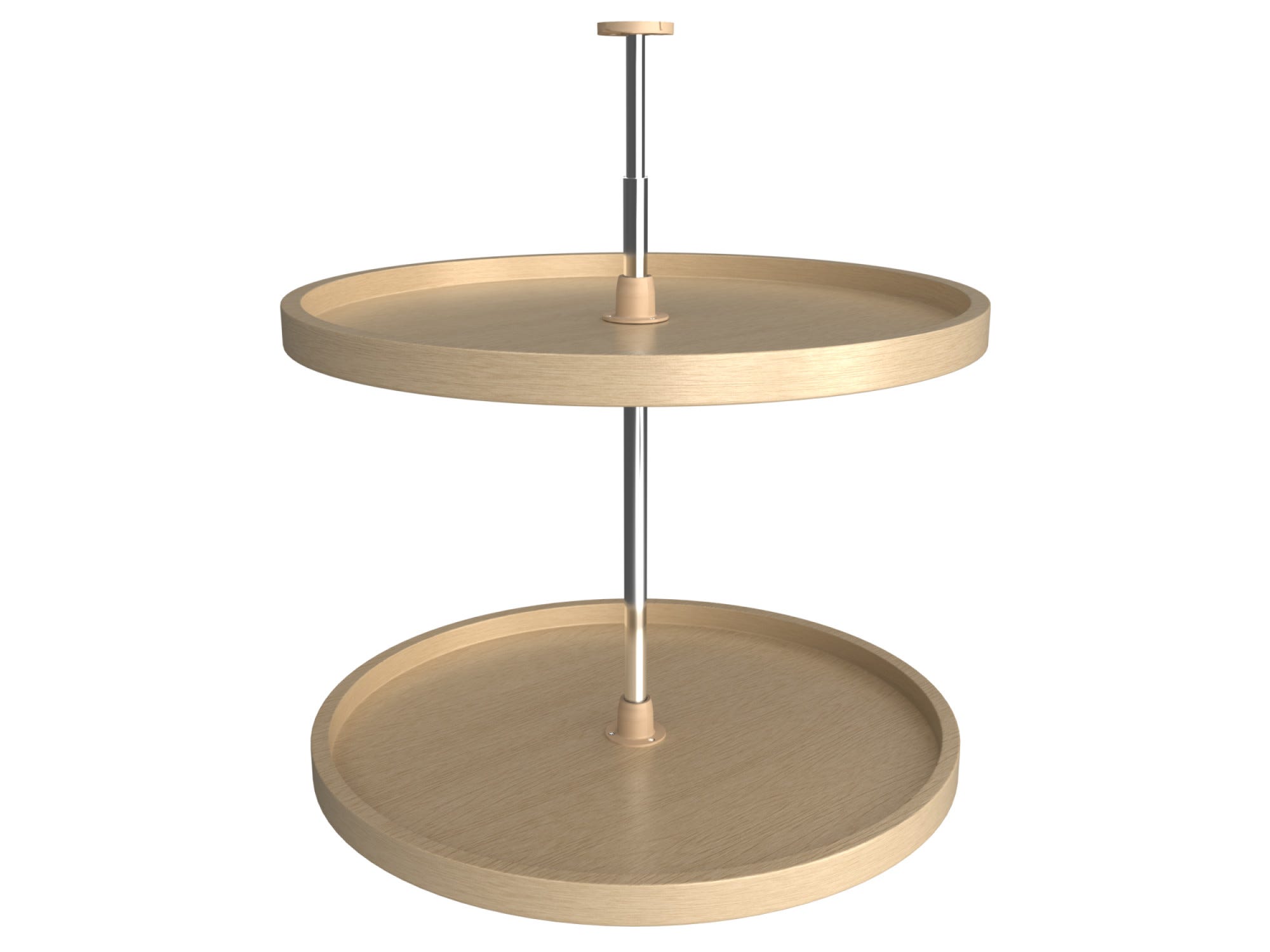 Banded Wood Full-Circle 2-Shelf Lazy Susans for Corner Base Cabinets