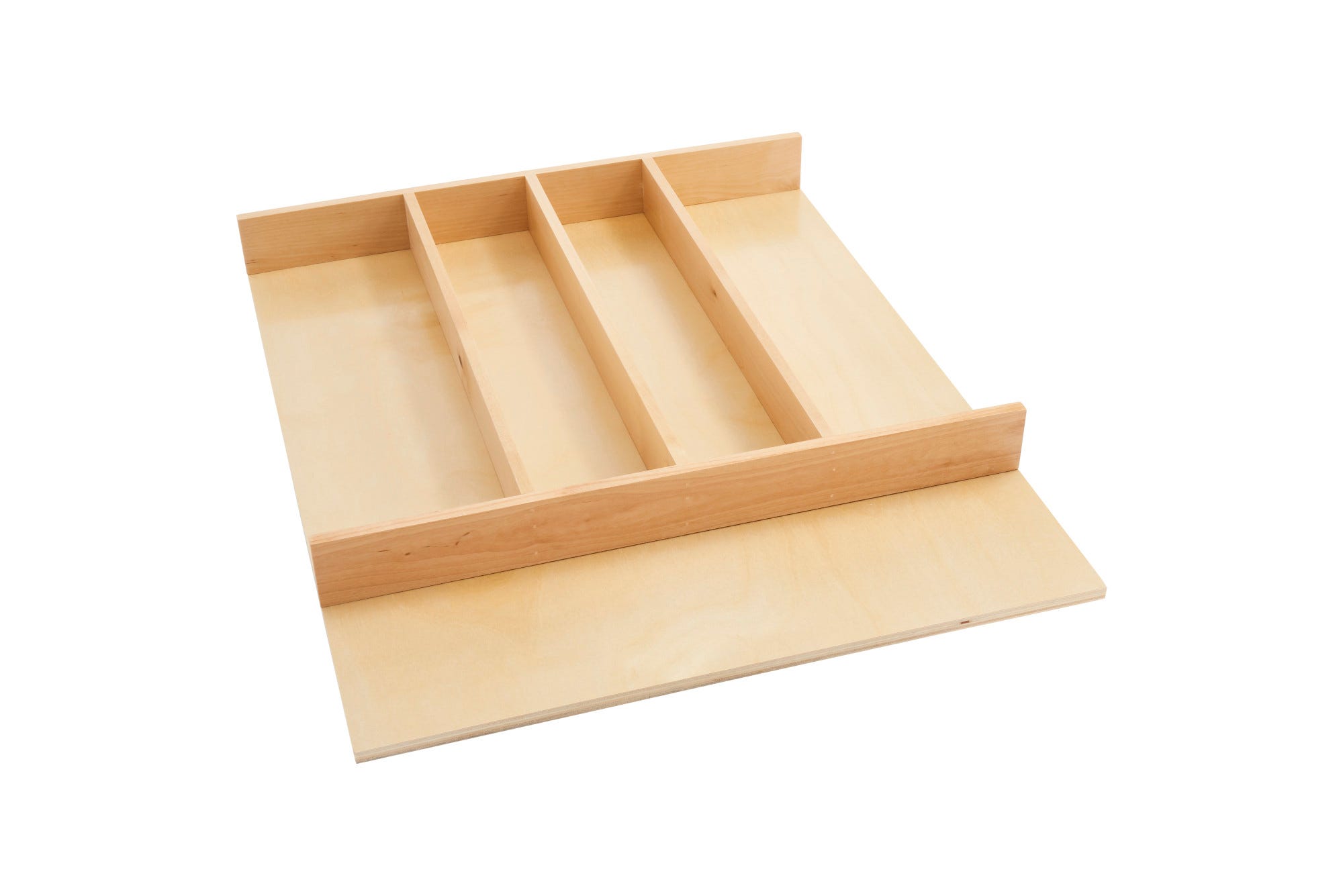 Wood Trim-to-Fit Shallow Utensil Drawer Insert Organizer