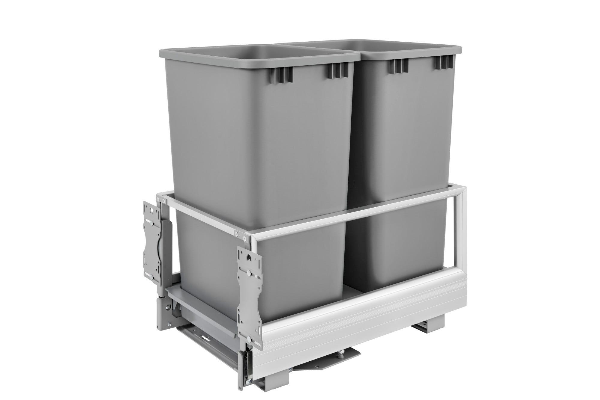 Aluminum Pullout Waste Container for Full-Height Cabinet with Soft Open/Close