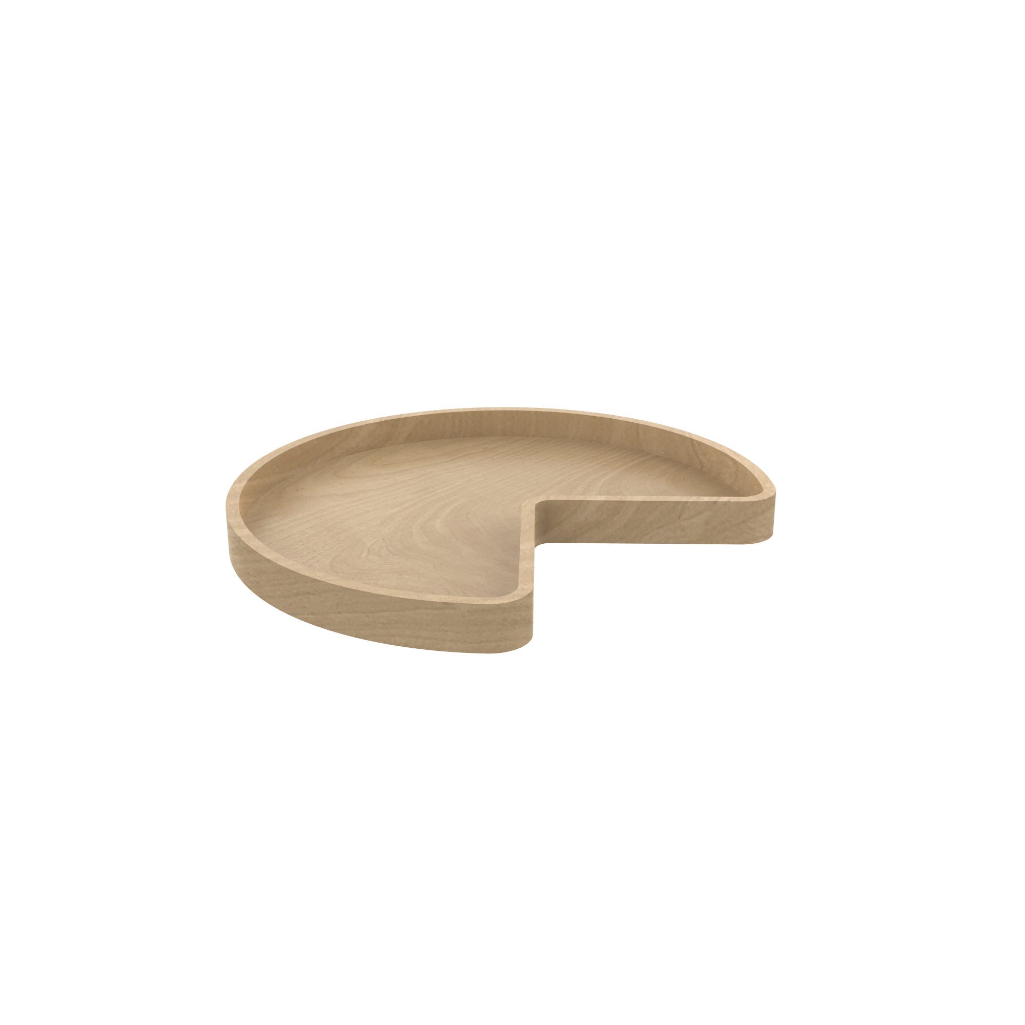 Banded Wood Kidney-Shaped Lazy Susan for Corner Base Cabinets w/Swivel bearing, as shown