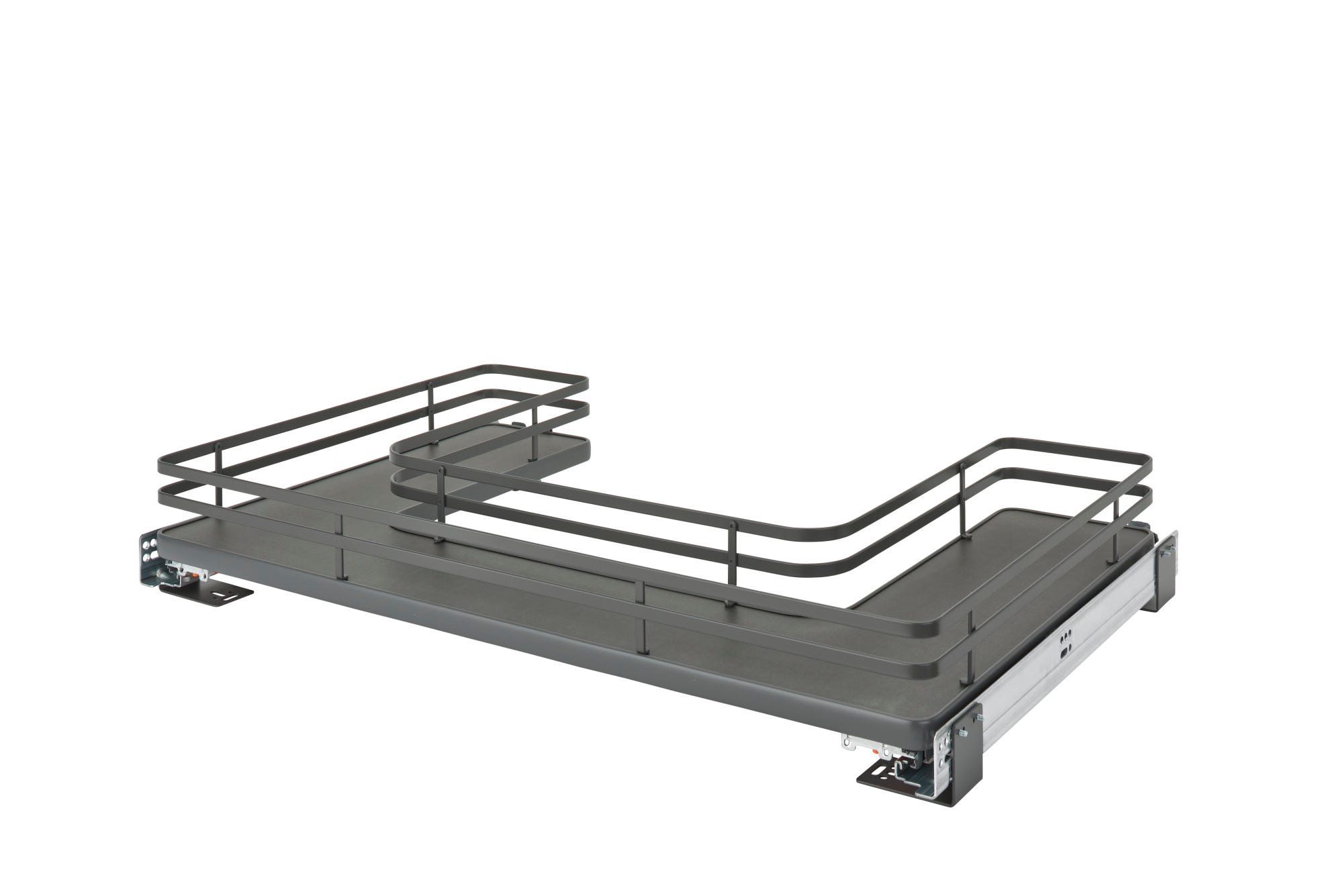 Solid Surface U-Shape Pullout Organizer for Sink Base Cabinets w/ Soft-Close