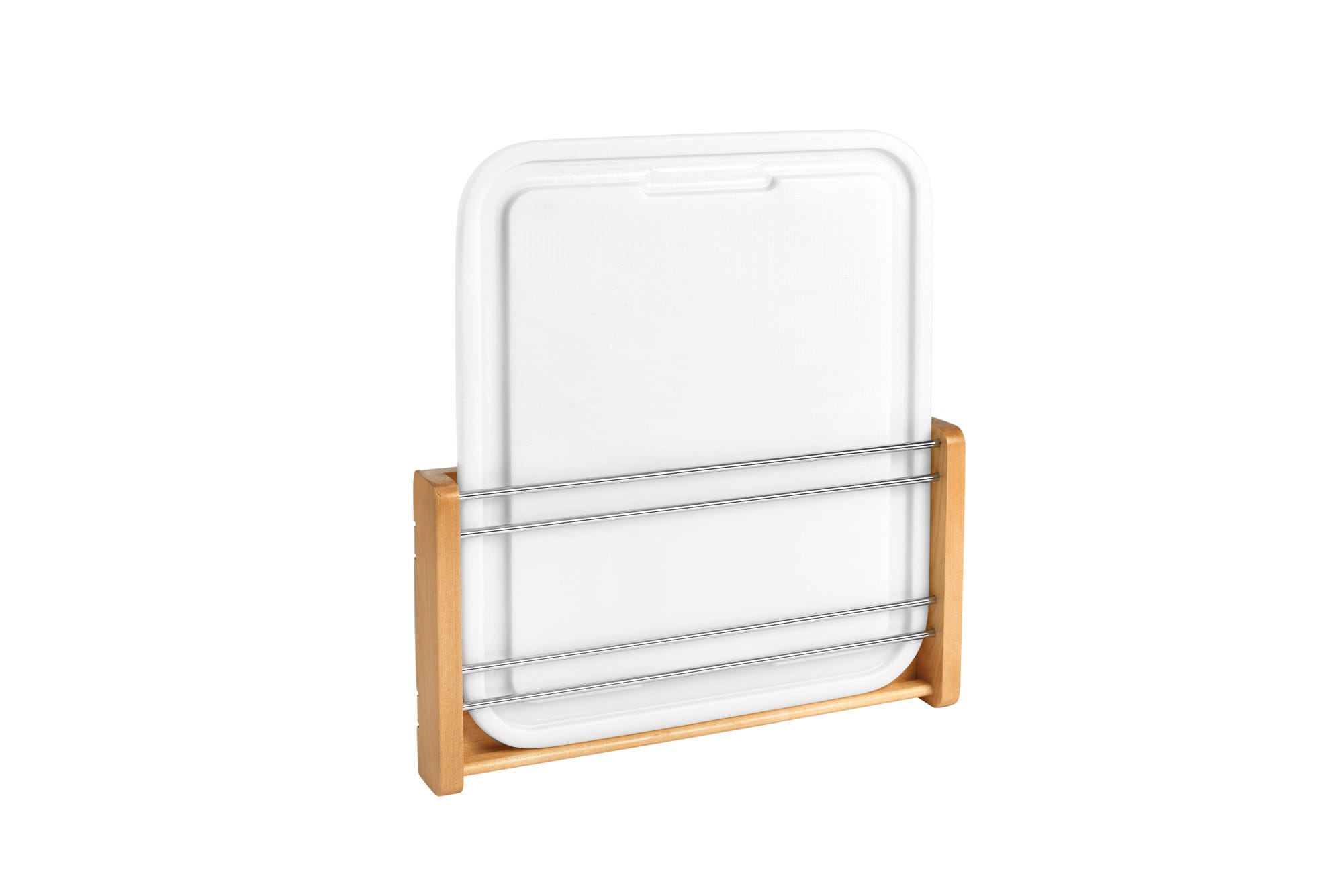 Wood Door Mount Cutting Board with Polymer Cutting Board