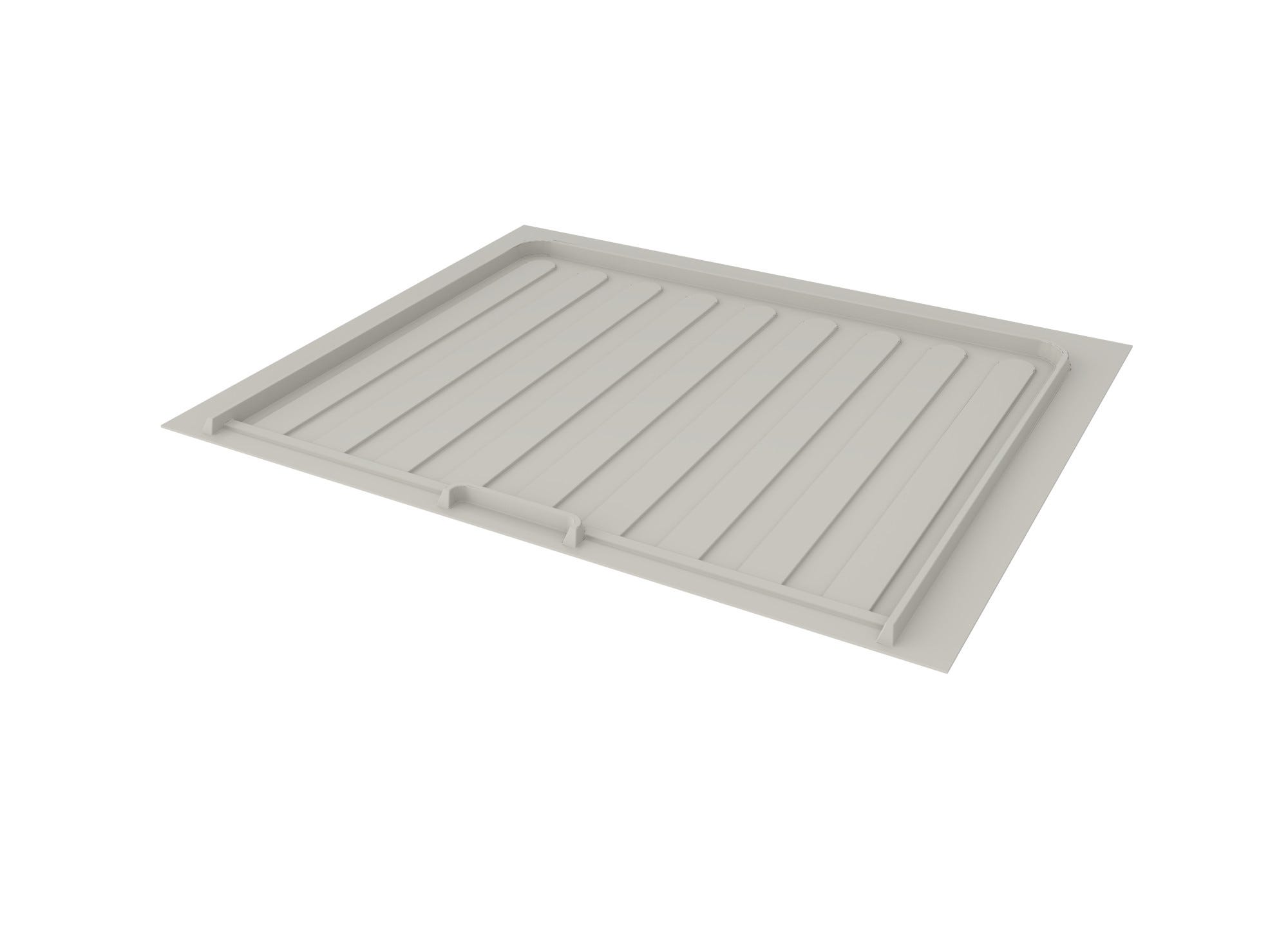 Gray Flexible Polymer Trim-to-Fit Drip Tray for 27" - 30" Sink Base Cabinets, as shown