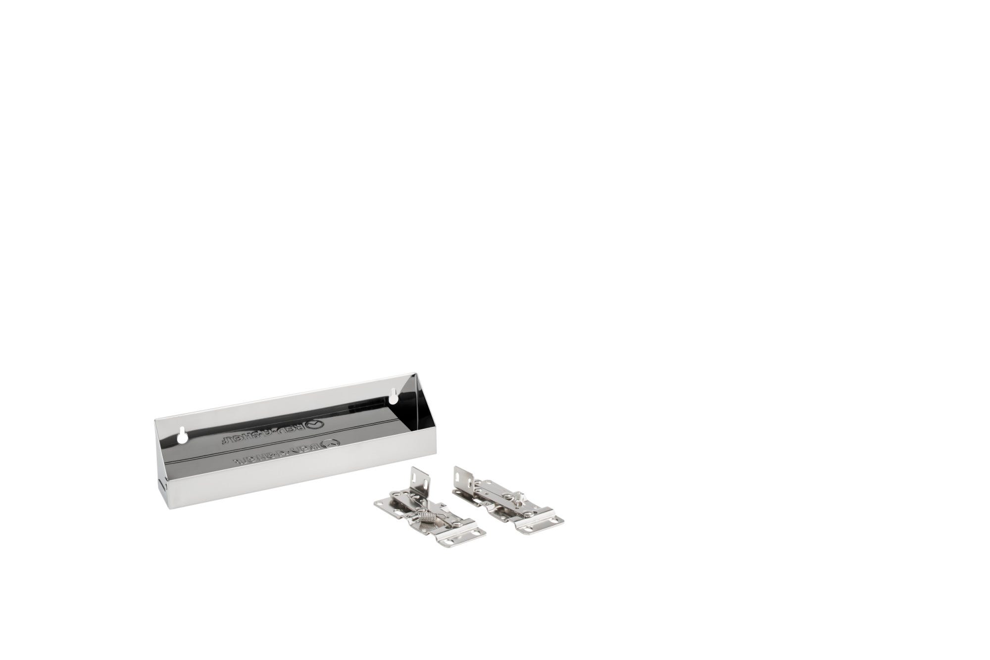 11.25" Stainless-Steel Tip-Out Tray w/ Hinges for Sink Base Cabinets, as shown