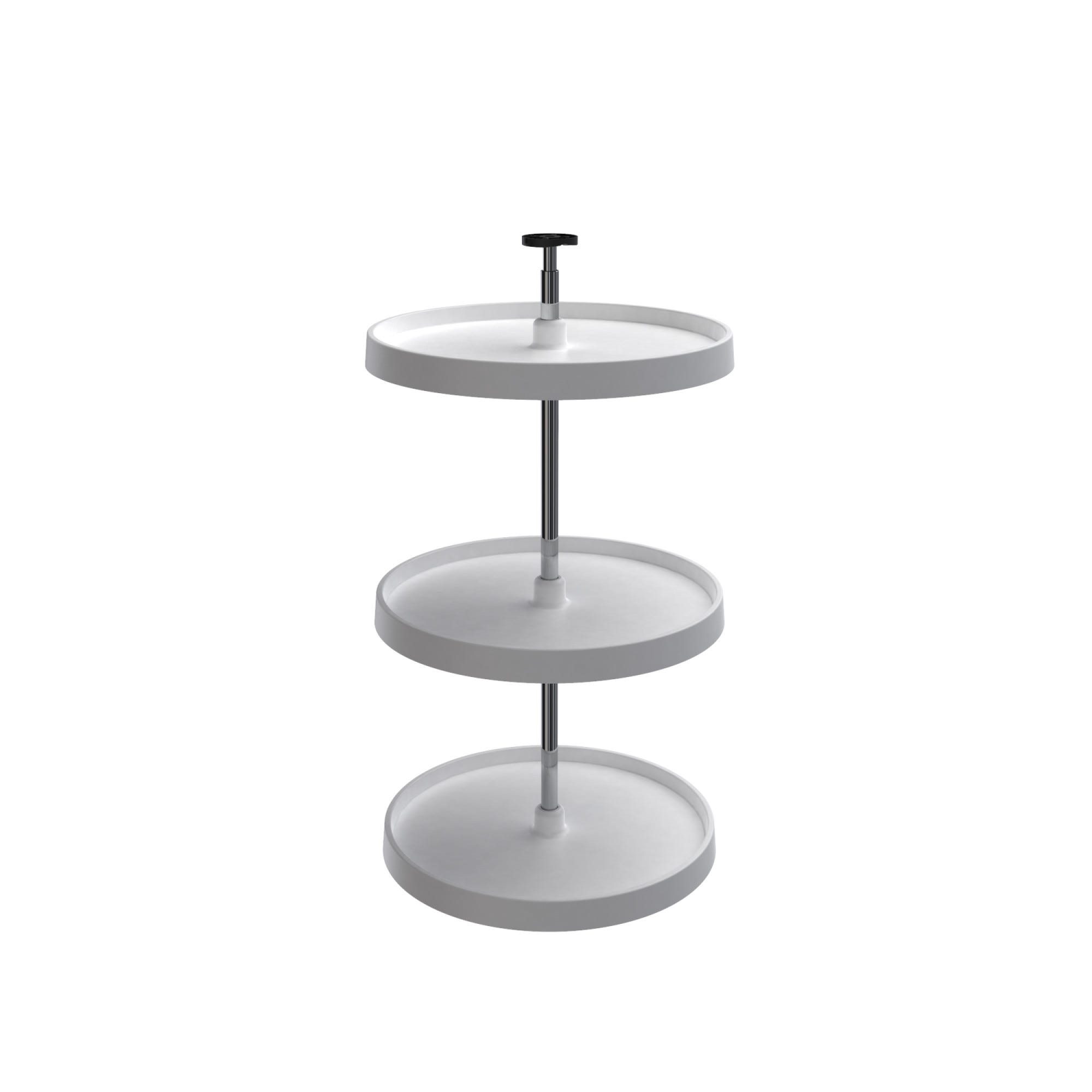 20" White Value Line Polymer Full-Circle 3-Shelf Lazy Susan for 33" to 36" H Corner Wall Cabinets