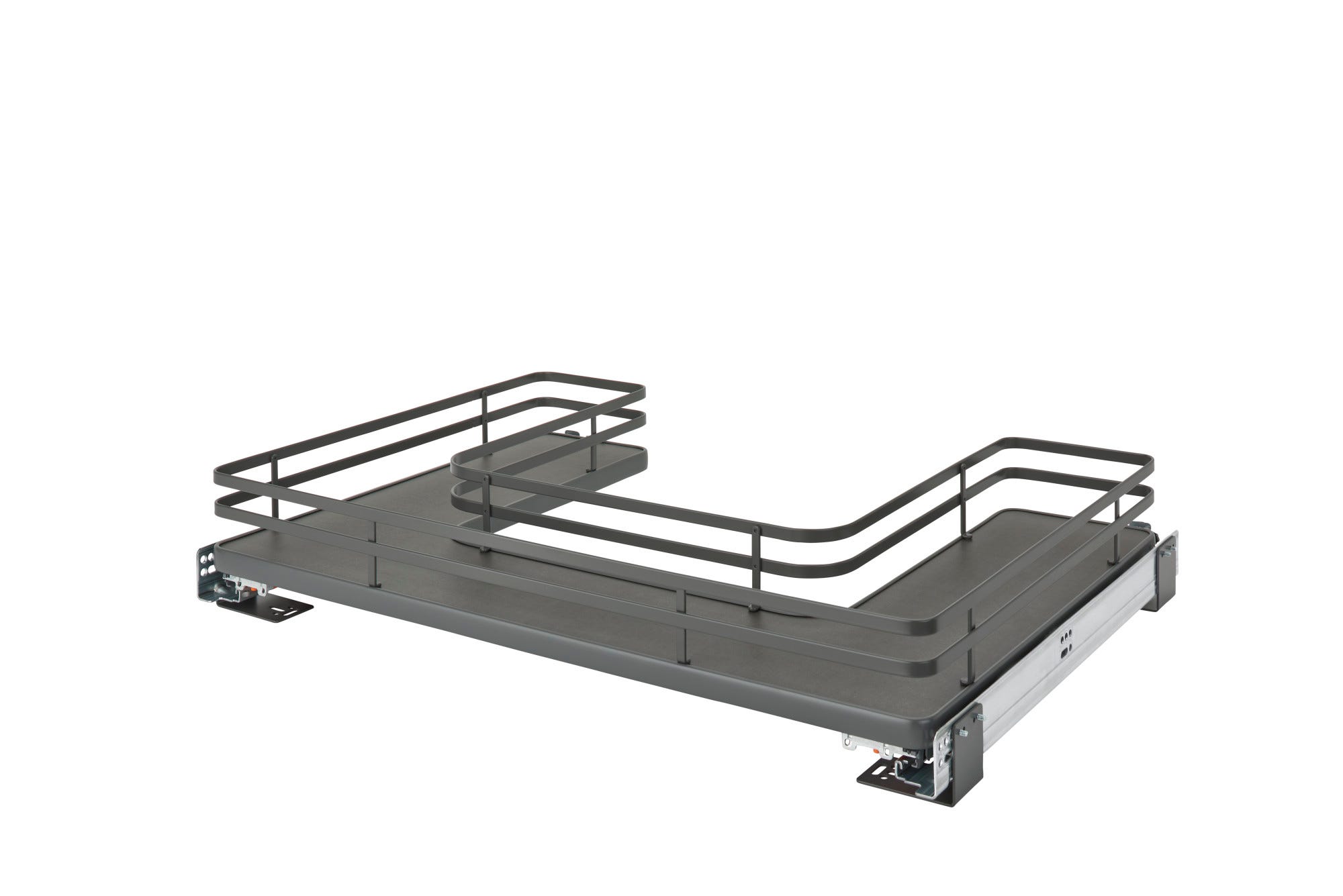 Solid Surface U-Shape Pullout Organizer for Sink Base Cabinets w/ Soft-Close