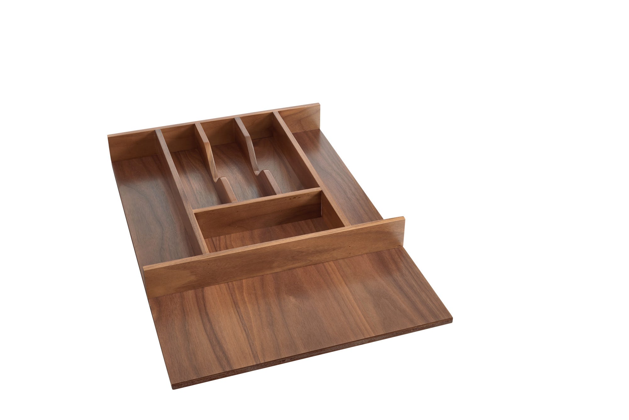 Walnut Trim-to-Fit Shallow Cutlery Drawer Insert Organizer