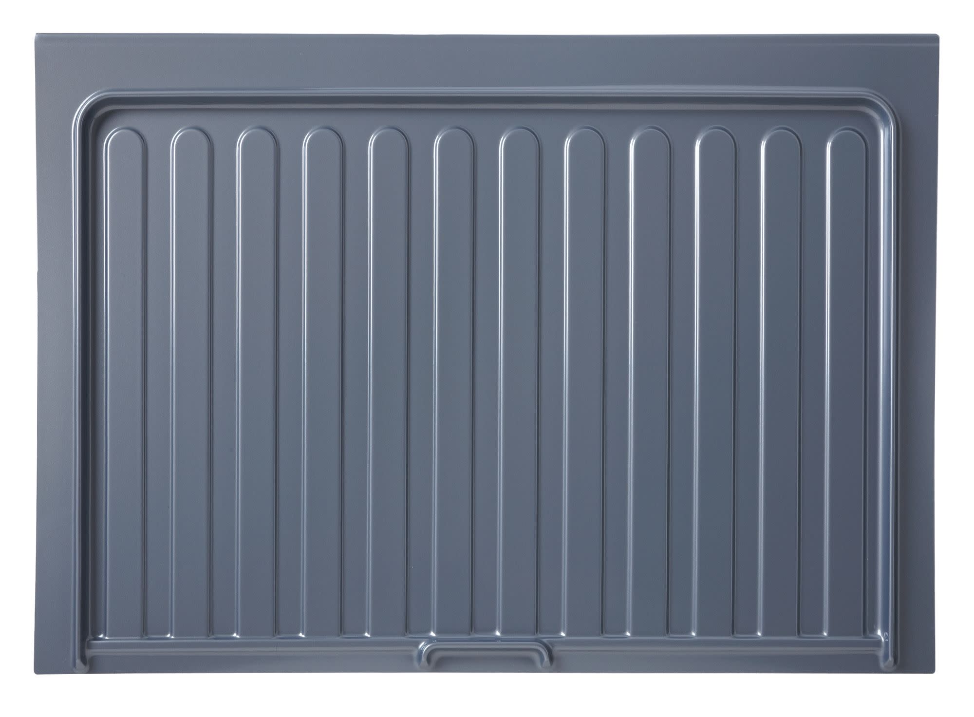 Silver Polymer Trim-to-Fit Drip Tray for 33" - 36" Sink Base Cabinets, as shown
