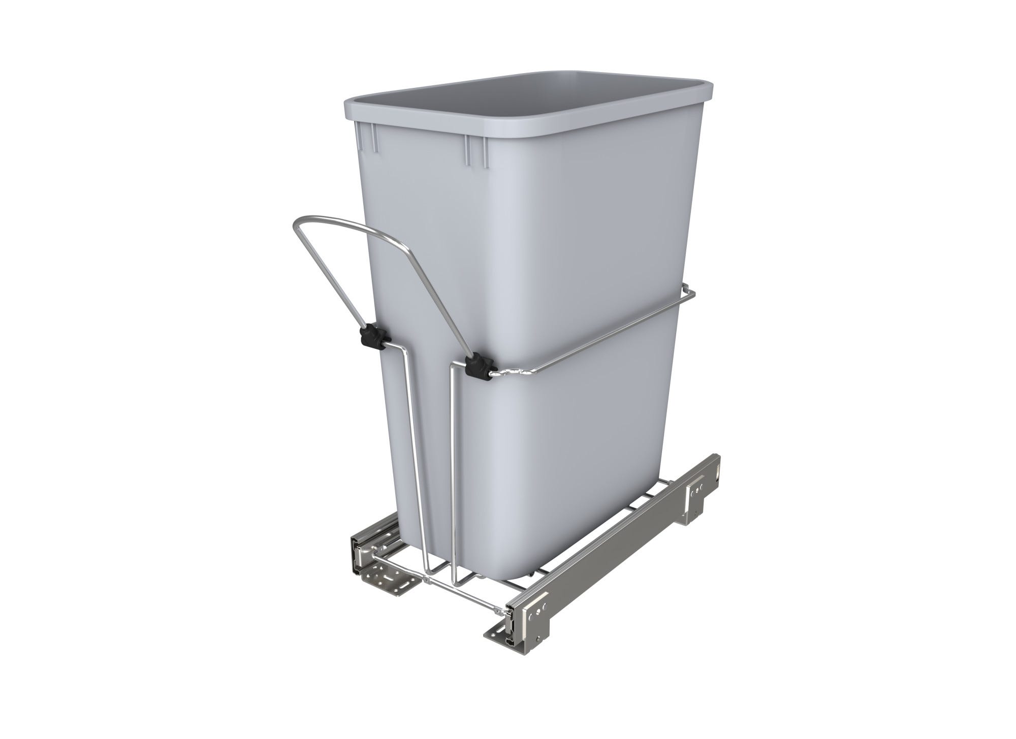 Chrome Steel Pullout Waste Container, as shown