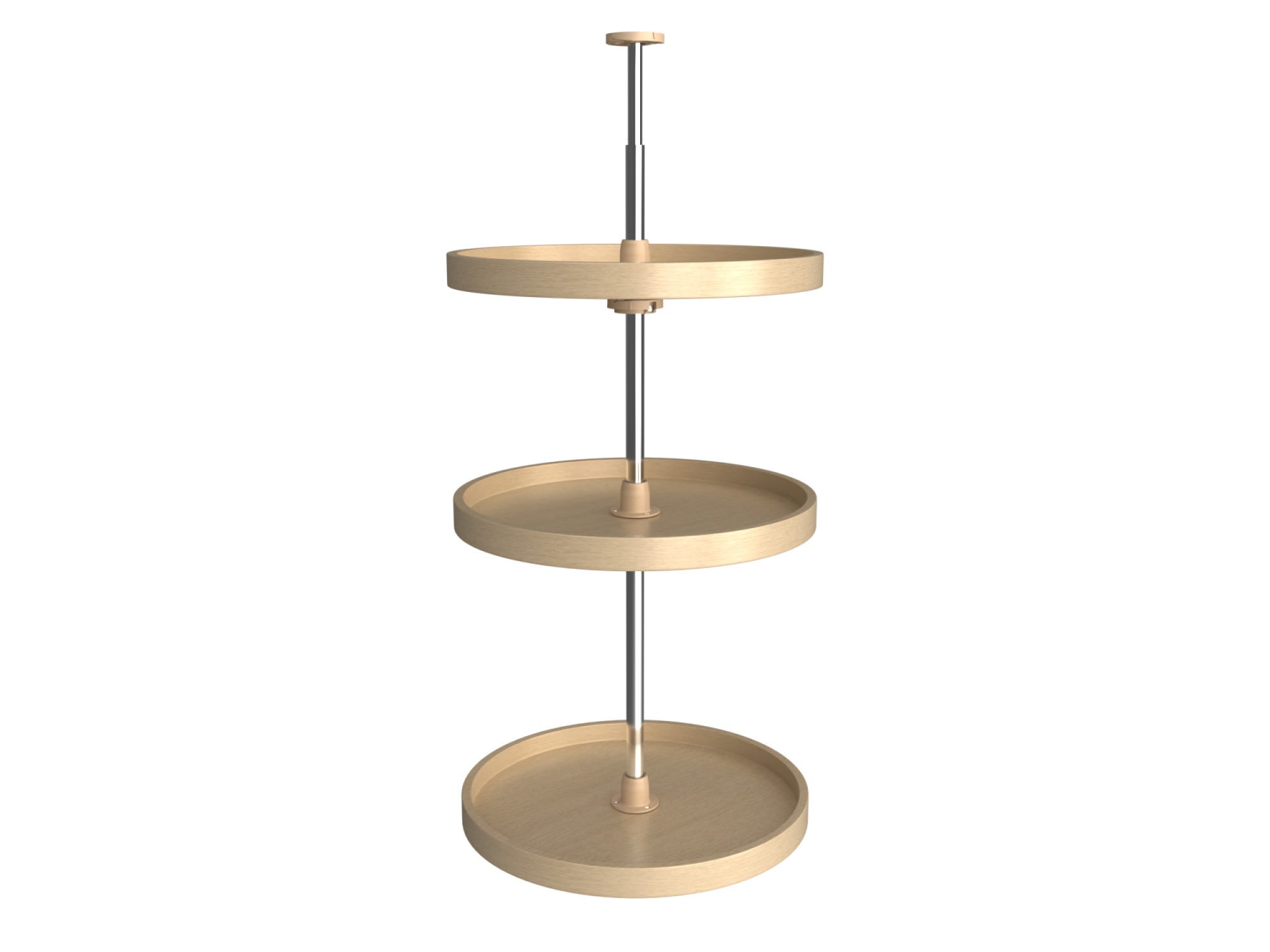 20" Lazy Daisy Banded Wood Full-Circle 3-Shelf Lazy Susan for Corner Wall Cabinets, as shown