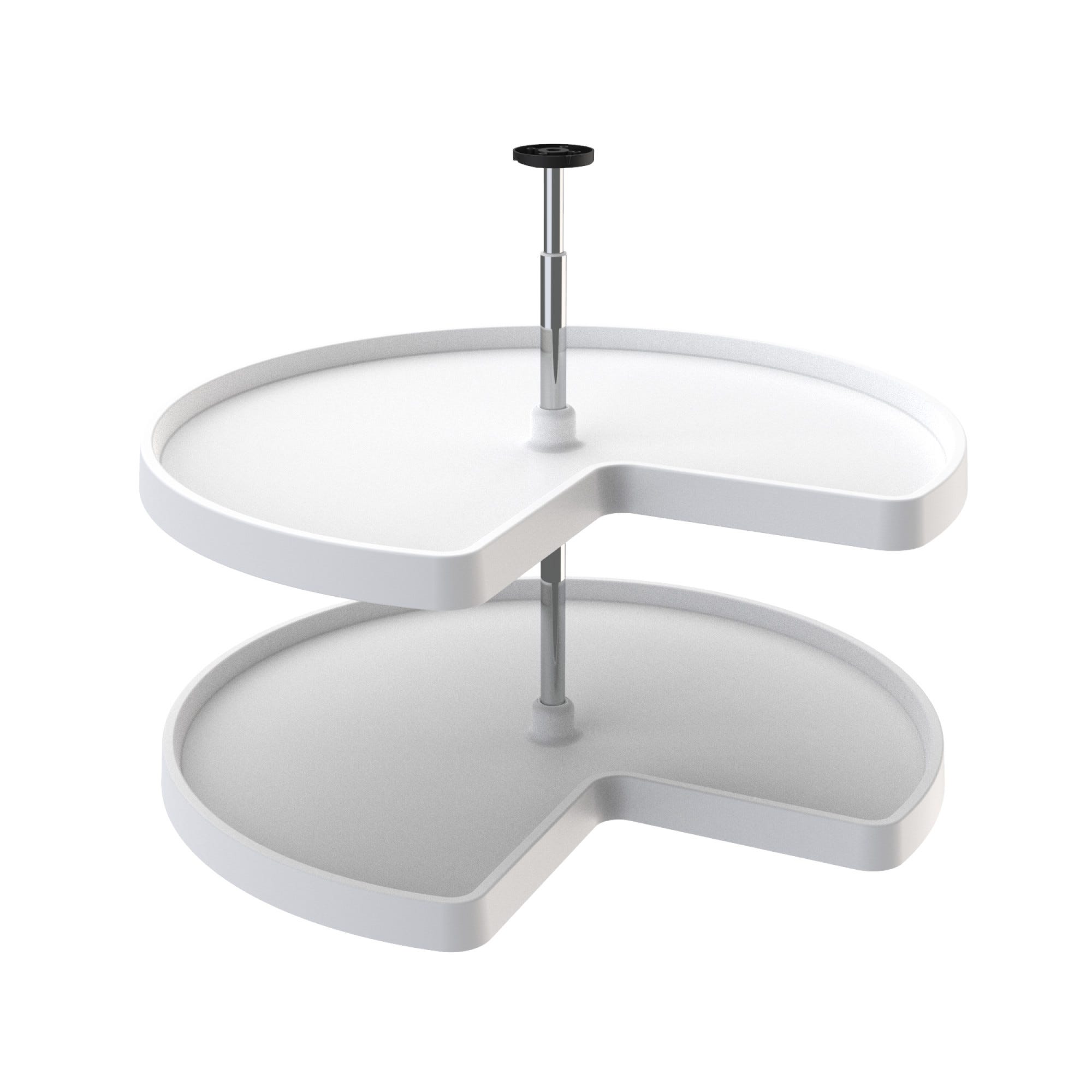 Value Line Polymer Kidney-Shaped 2-Shelf Lazy Susans for Corner Base Cabinets
