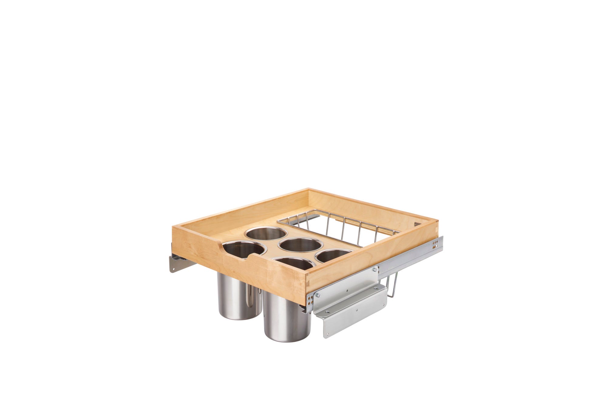 Wood Base Cabinet Pullout Organizer w/ Soft-Close