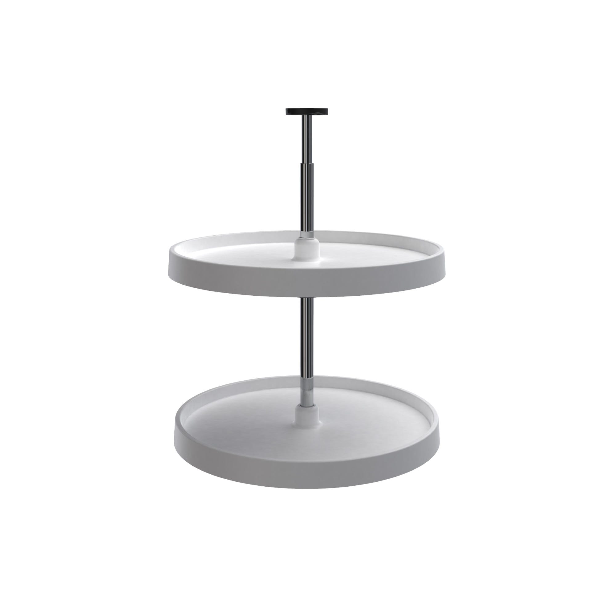 20" White Value Line Polymer Full-Circle 2-Shelf Lazy Susan for Corner Wall Cabinets
