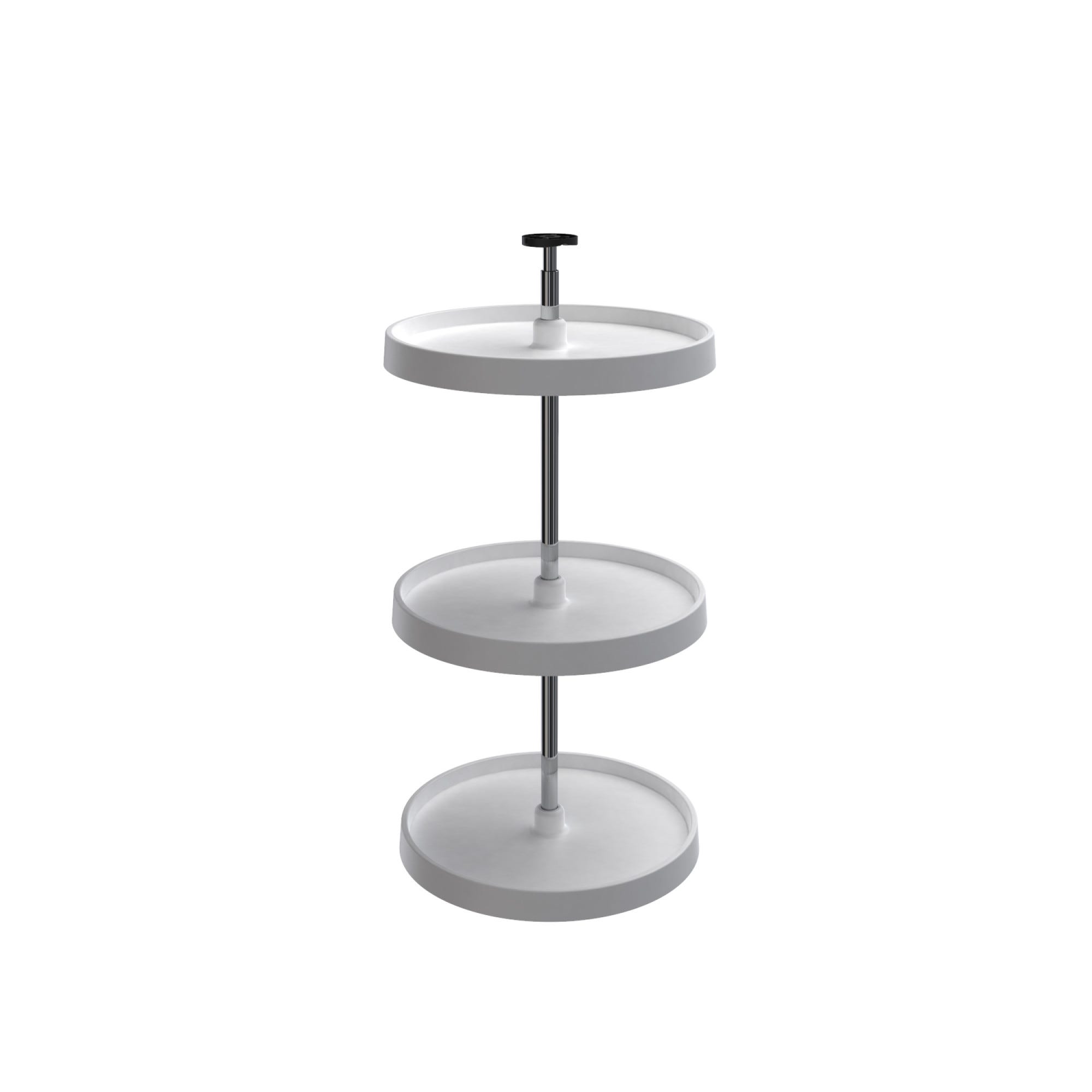 18" White Value Line Polymer Full-Circle 3-Shelf Lazy Susan for 33" to 36" H Corner Wall Cabinets