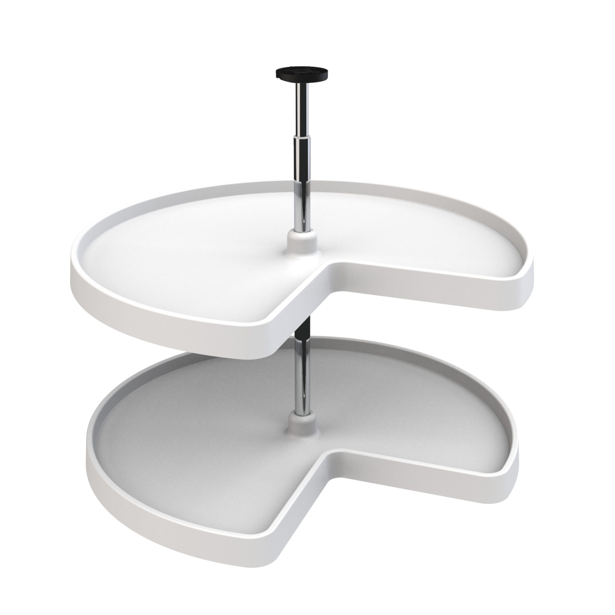 Value Line Polymer Kidney-Shaped 2-Shelf Lazy Susans for Corner Base Cabinets