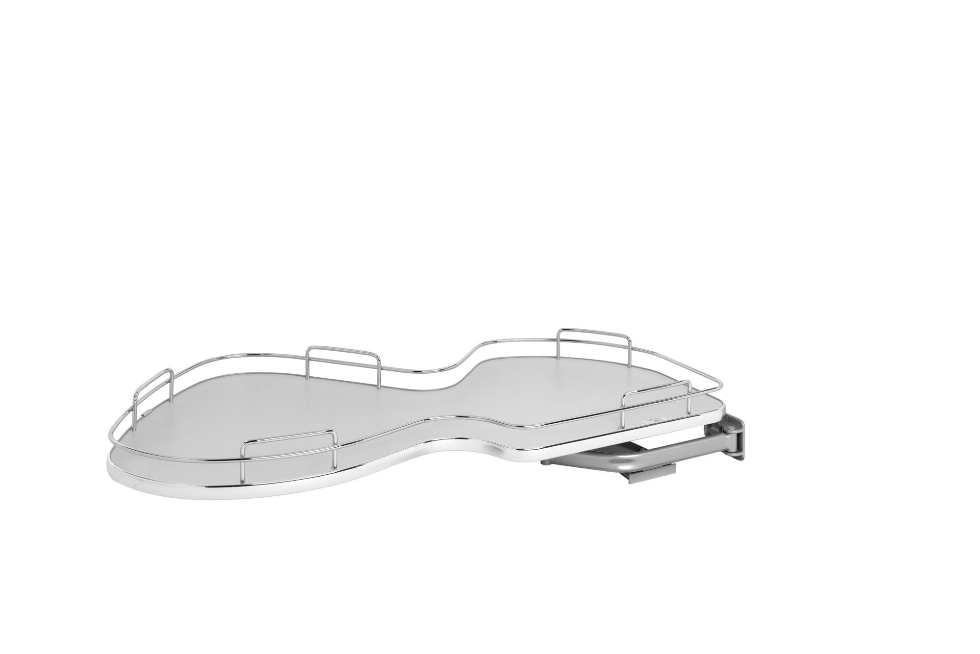 Gray Solid Bottom Chrome Wire Single-Tier "Cloud" Optimizer for 21" Right Opening/Blind Left Corner Cabinets, as shown