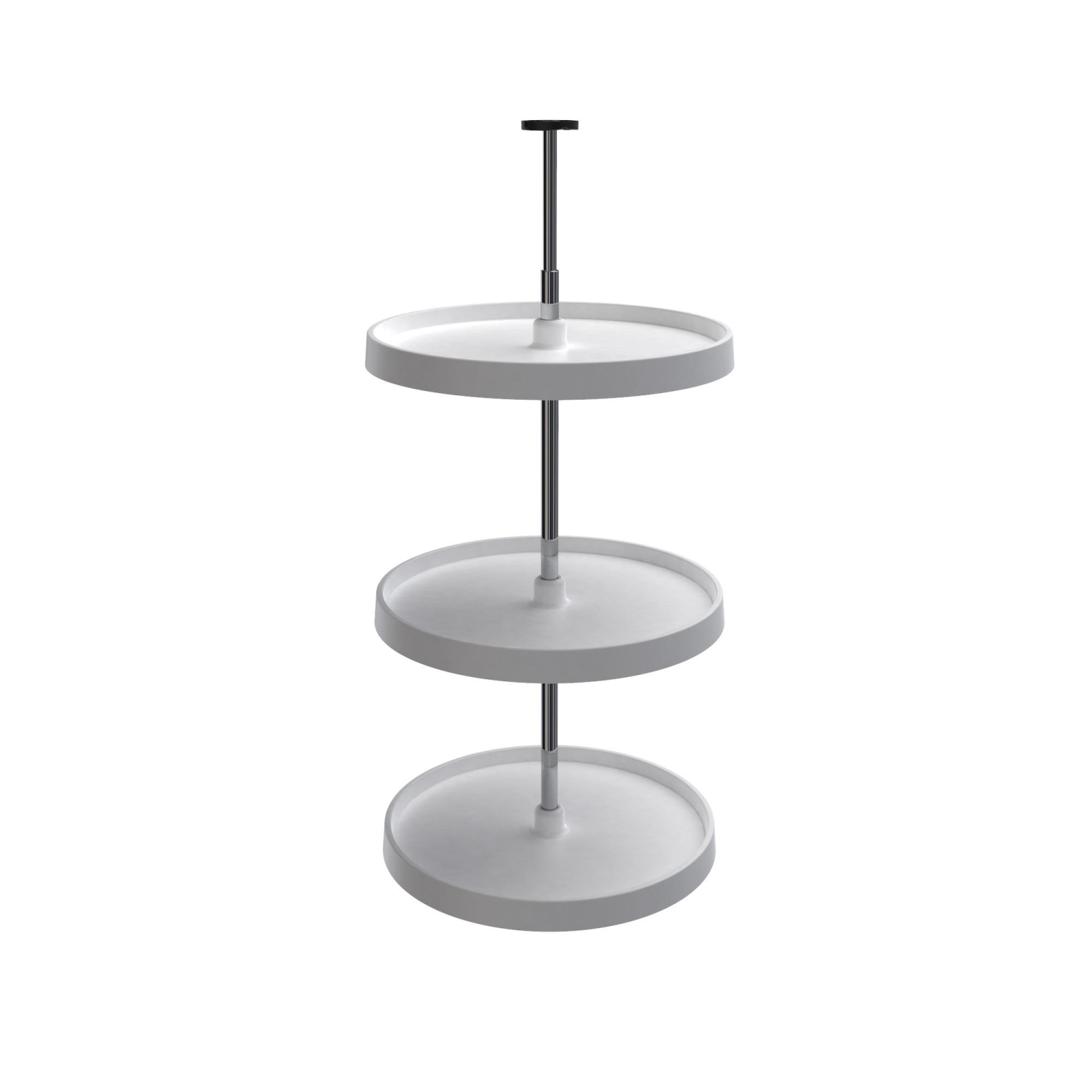 20" White Value Line Polymer Full-Circle 3-Shelf Lazy Susan for 39" to 42" H Corner Wall Cabinets