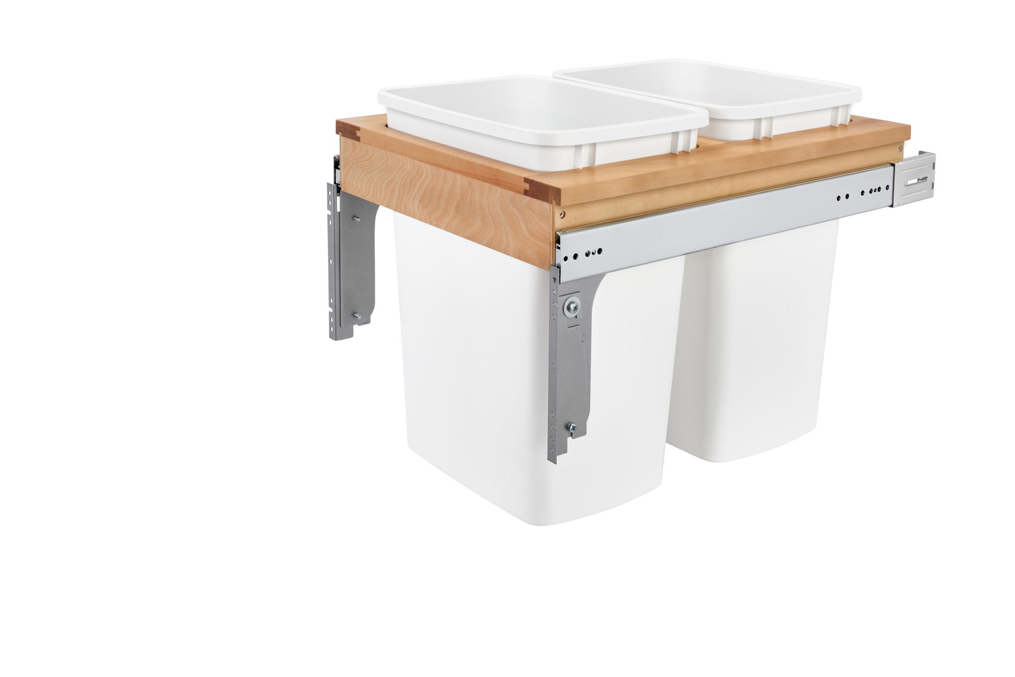 Wood Top Mount Pullout Double Waste Containers
