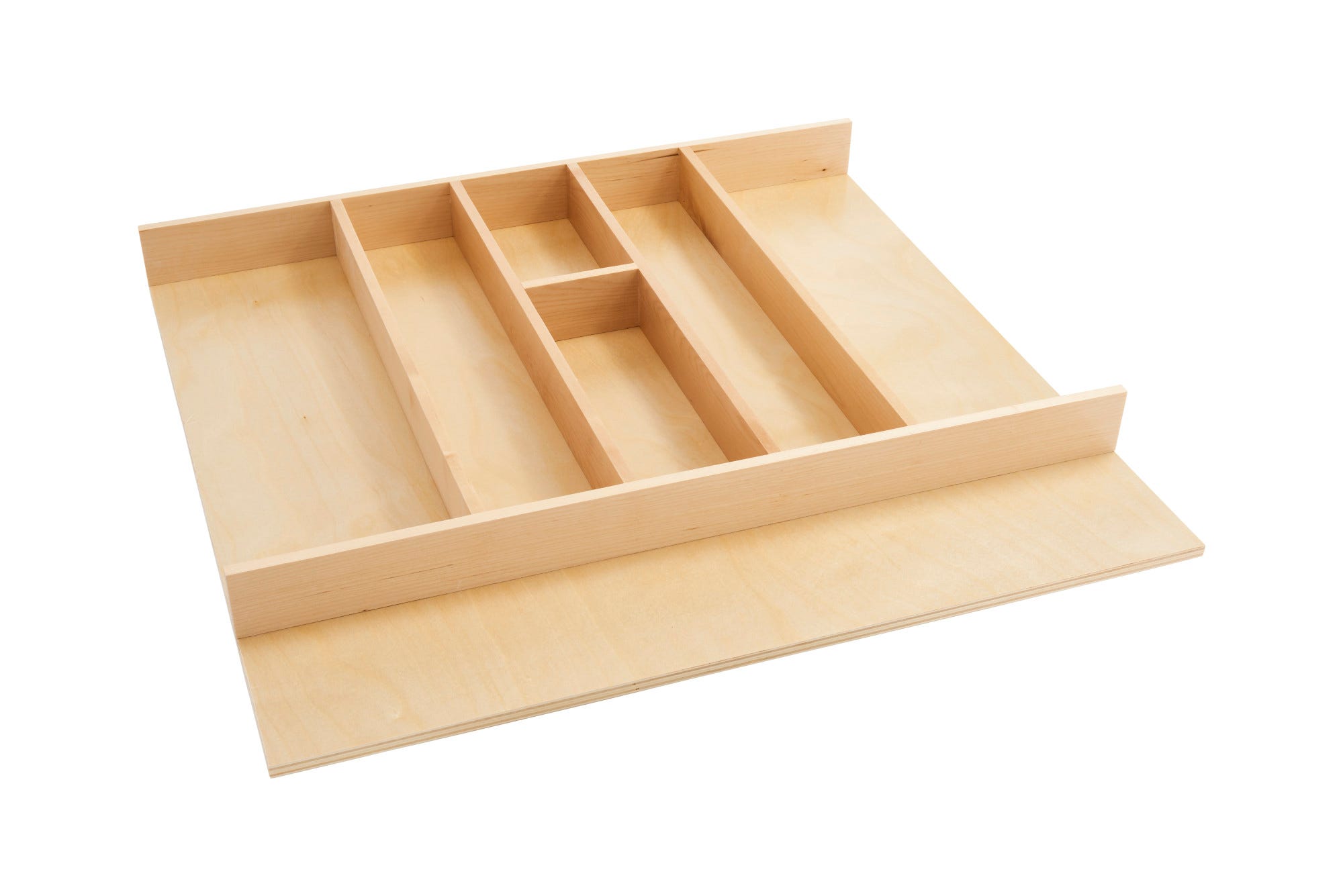 Wood Trim-to-Fit Shallow Utensil Drawer Insert Organizer