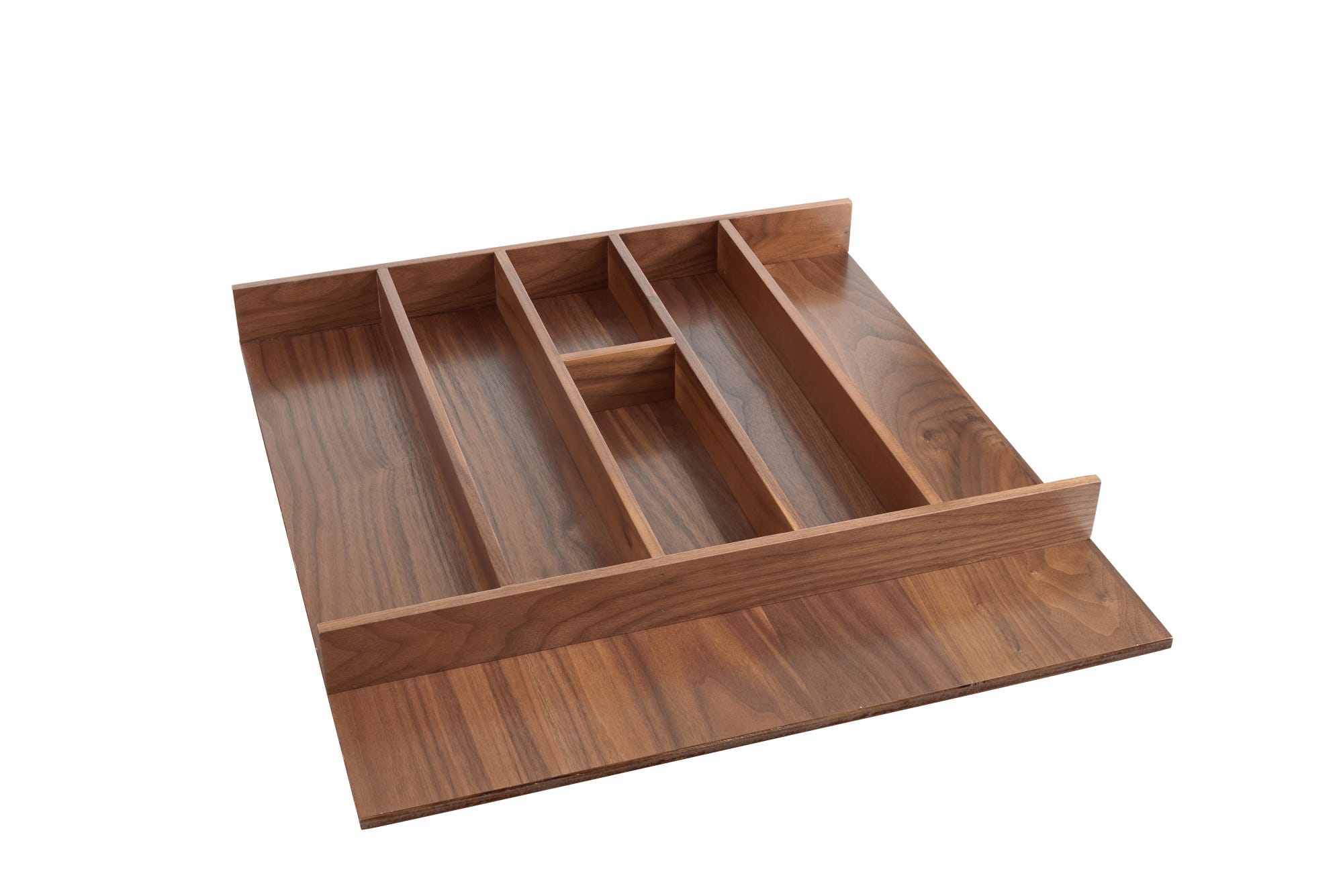Walnut Trim-to-Fit Shallow Utensil Drawer Insert Organizer
