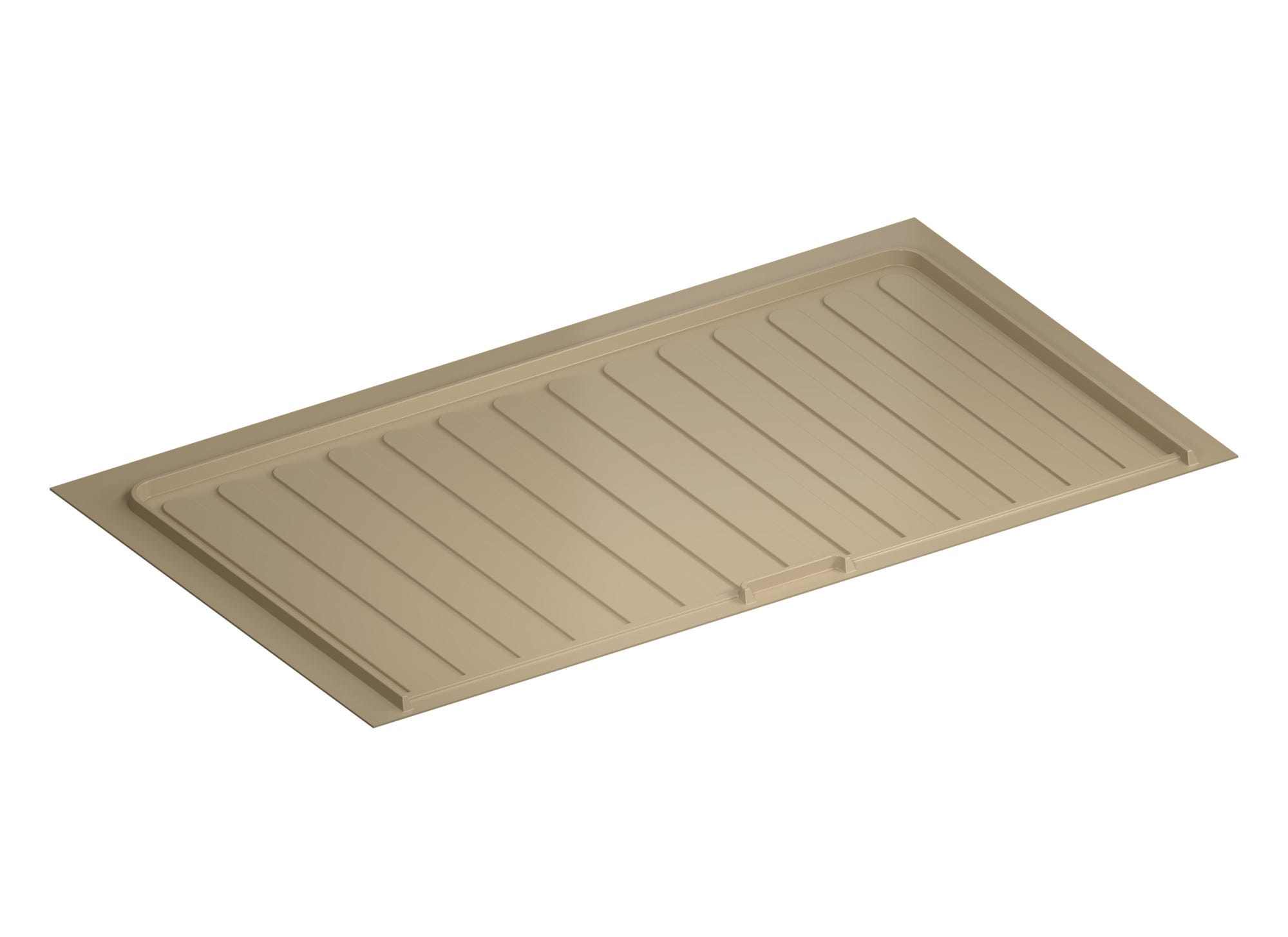 Almond Polymer Trim-to-Fit Drip Tray for 39" - 42" Sink Base Cabinets, as shown