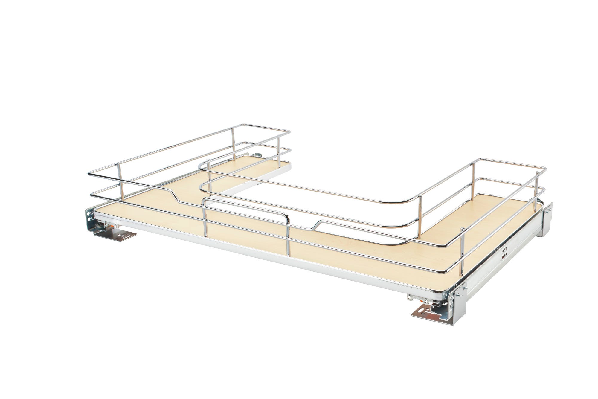 Solid Surface U-Shape Pullout Organizer for Sink Base Cabinets w/ Soft-Close