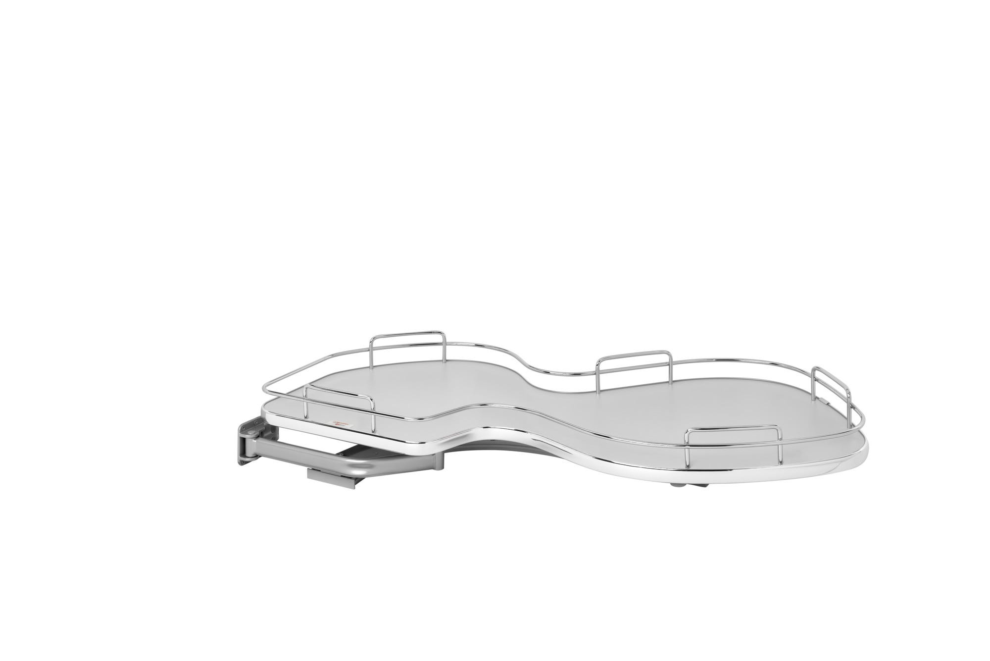 Gray Solid Bottom Chrome Wire Single-Tier "Cloud" Optimizer for 18" Left Opening/Blind Right Corner Cabinets, as shown