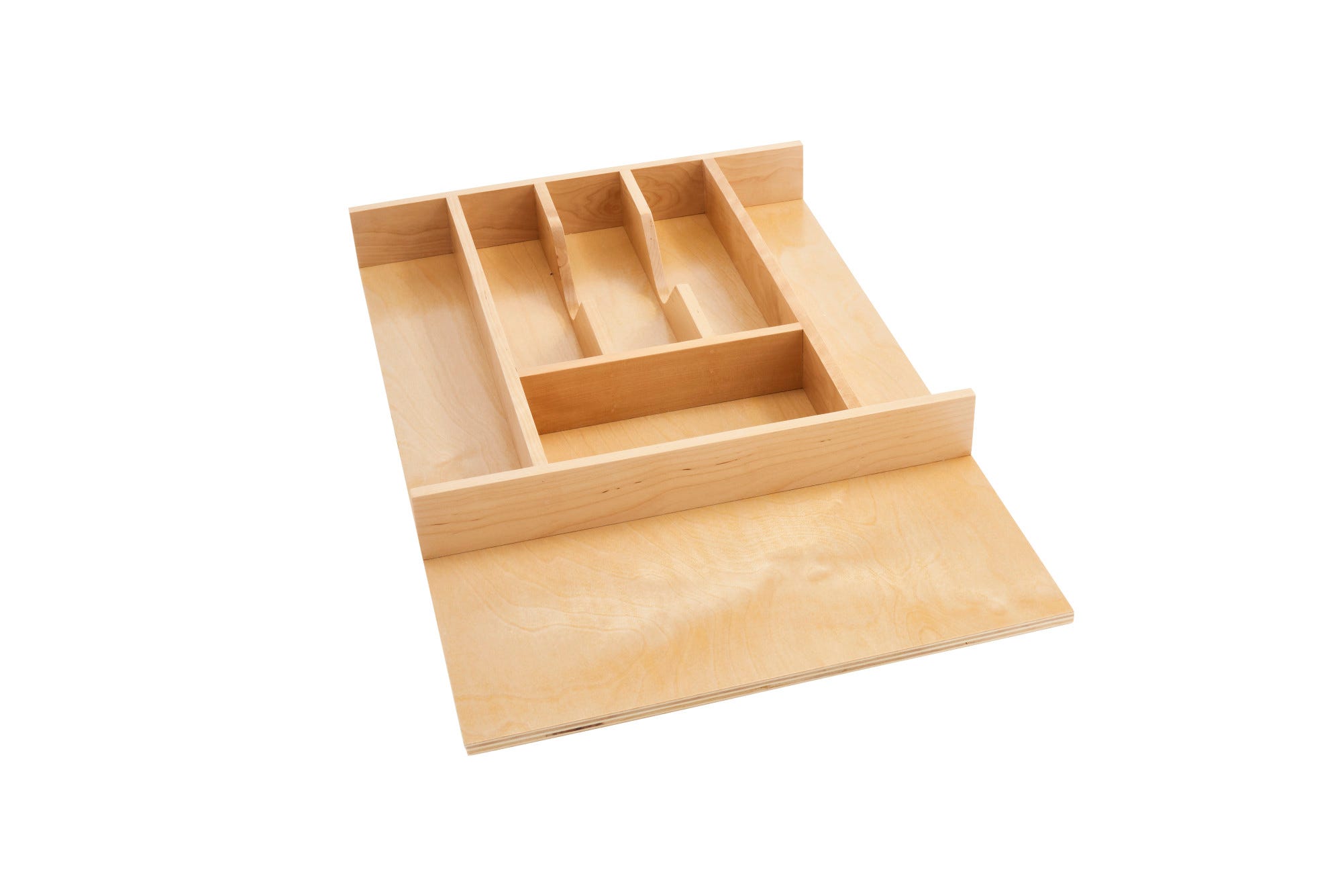 Wood Trim-to-Fit Shallow Cutlery Drawer Insert Organizer