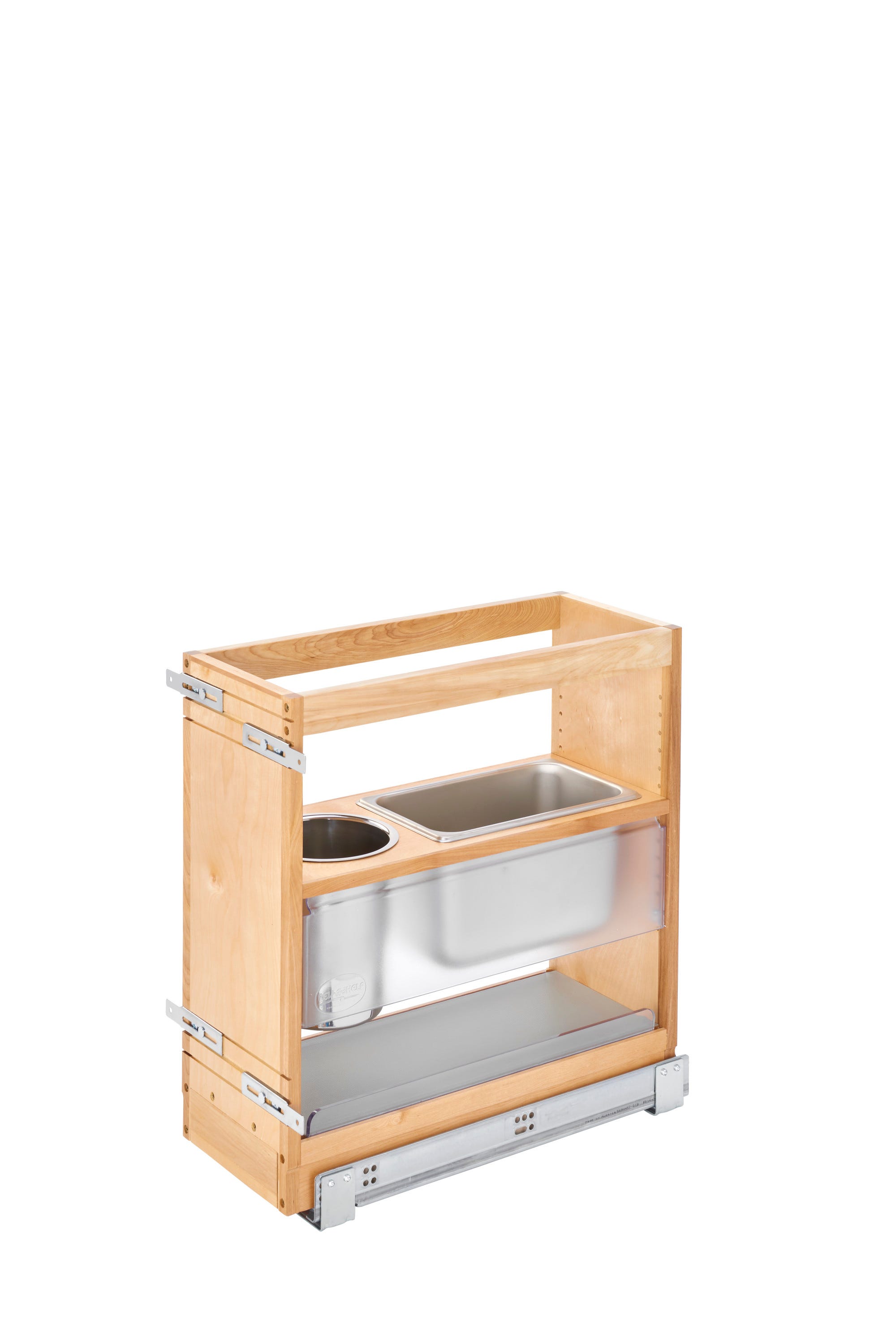 Wood Vanity Cabinet Pullout Grooming Organizer w/ Soft-Close, as shown
