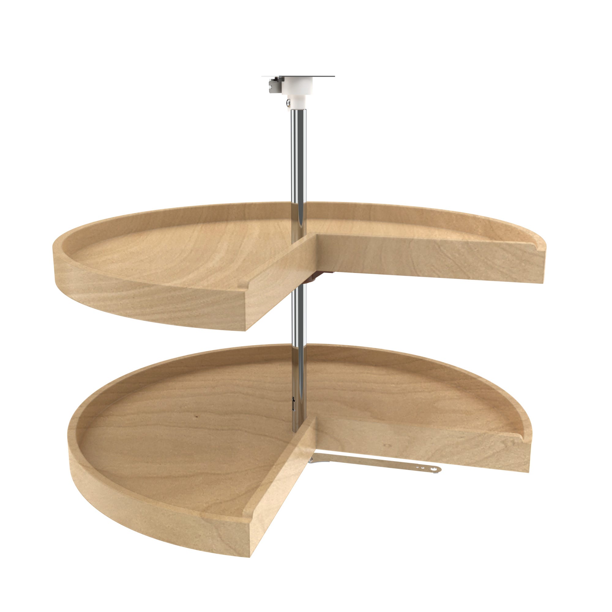 Wood 2-Shelf Pie-Cut Lazy Susans for Corner Base Cabinets