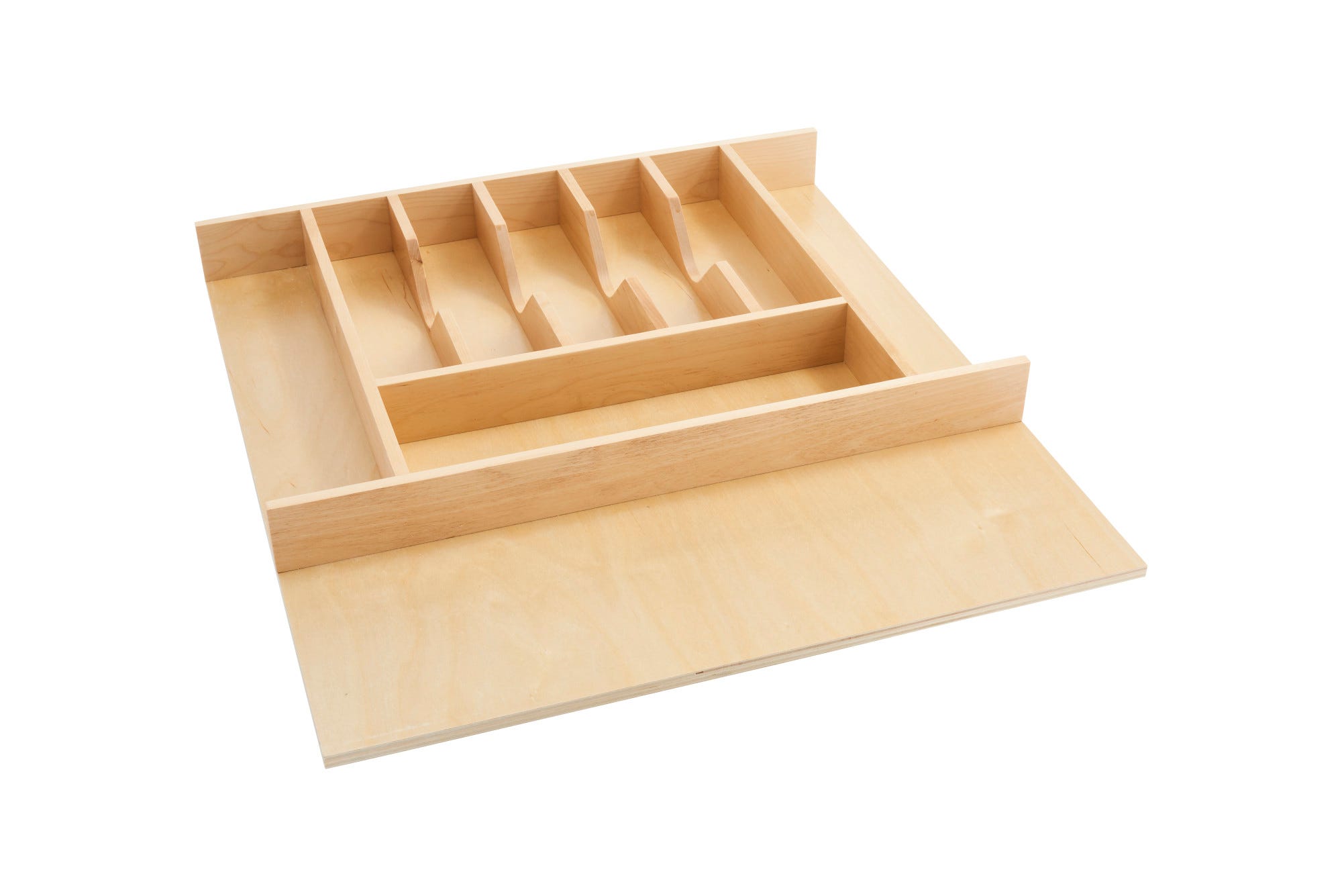 Wood Trim-to-Fit Shallow Cutlery Drawer Insert Organizer