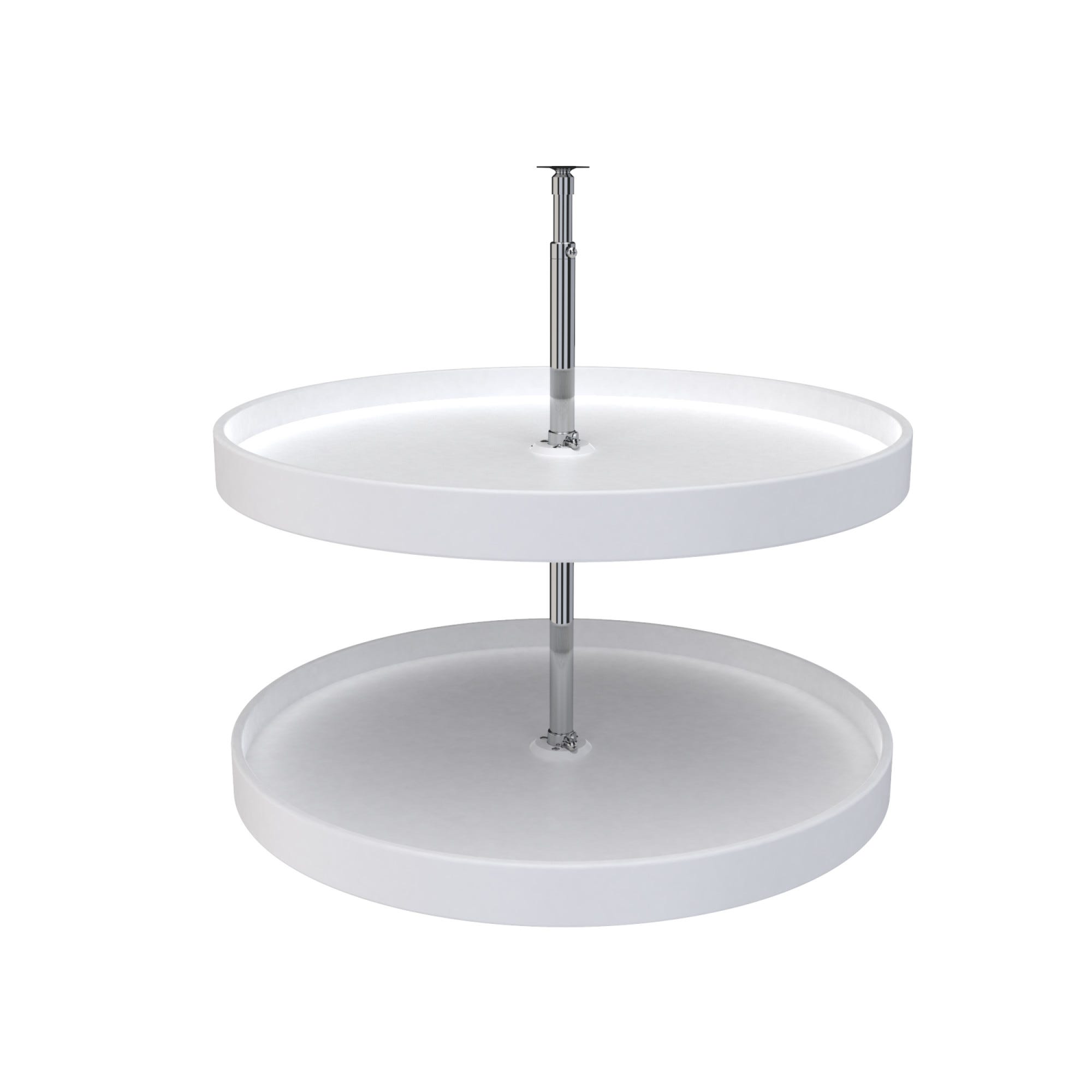 Polymer Full-Circle 2-Shelf Lazy Susan w/Dependent Hardware for Corner Base Cabinets