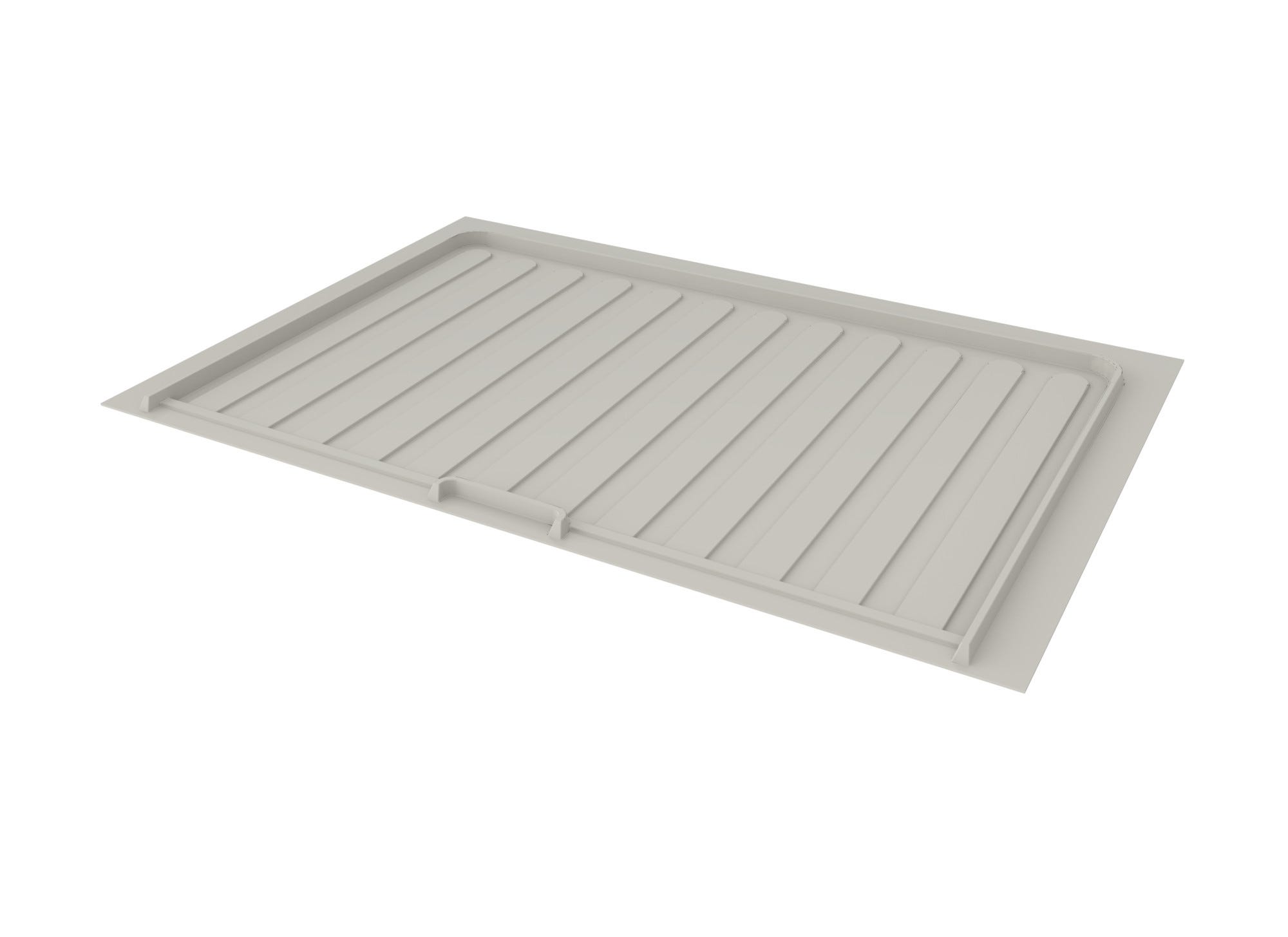 Gray Flexible Polymer Trim-to-Fit Drip Tray for 33" - 36" Sink Base Cabinets, as shown