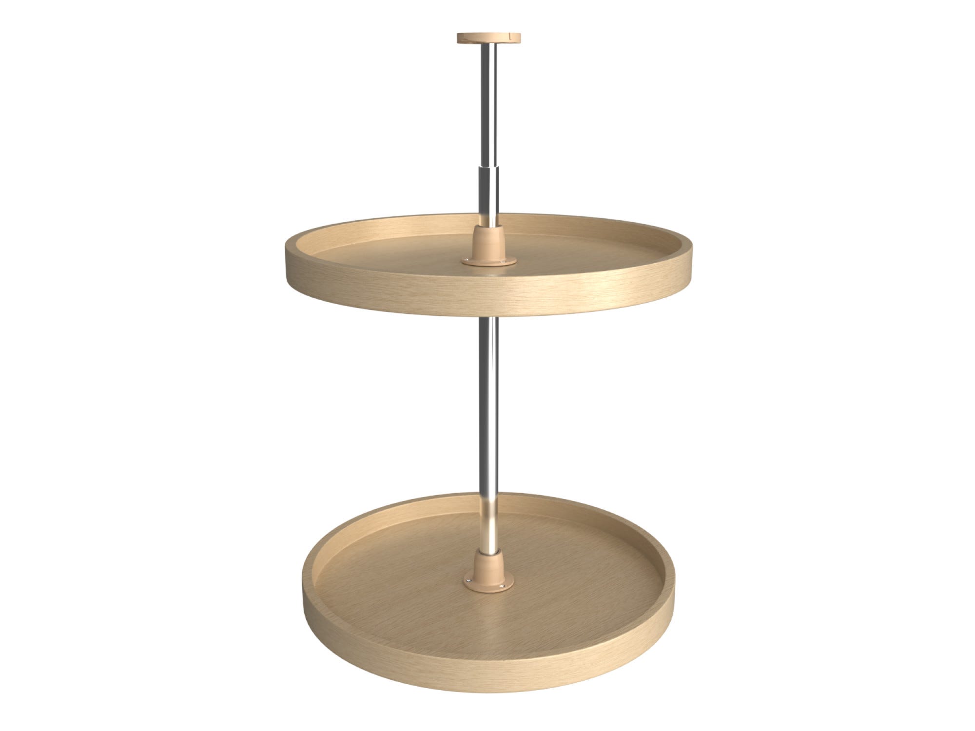 20" Lazy Daisy Banded Wood Full-Circle 2-Shelf Lazy Susan for Corner Wall Cabinets, as shown