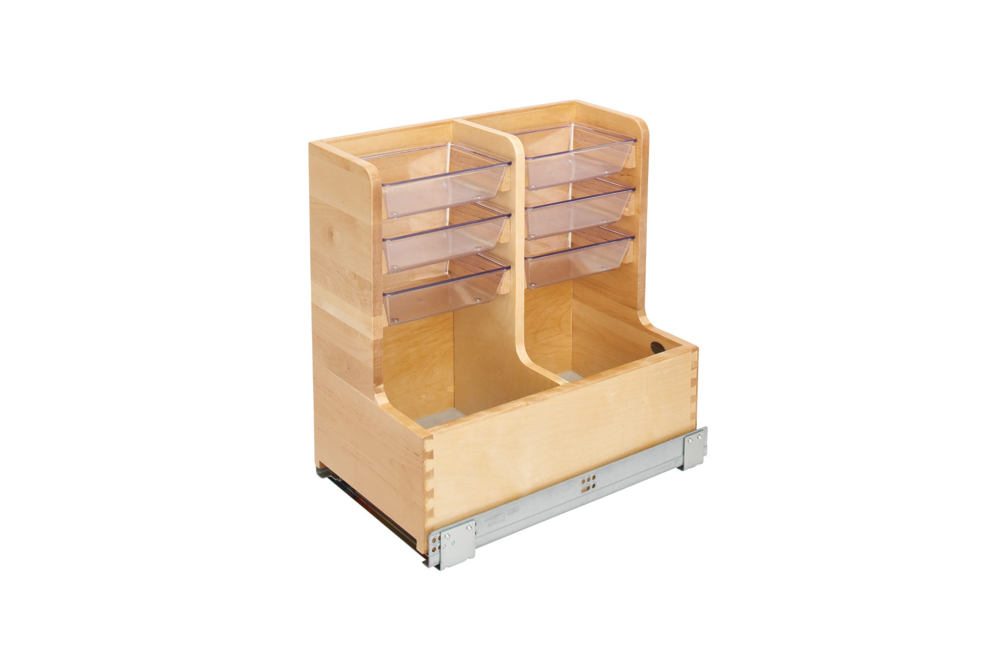 Wood Vanity Sink Pullout Organizer w/ Soft-Close