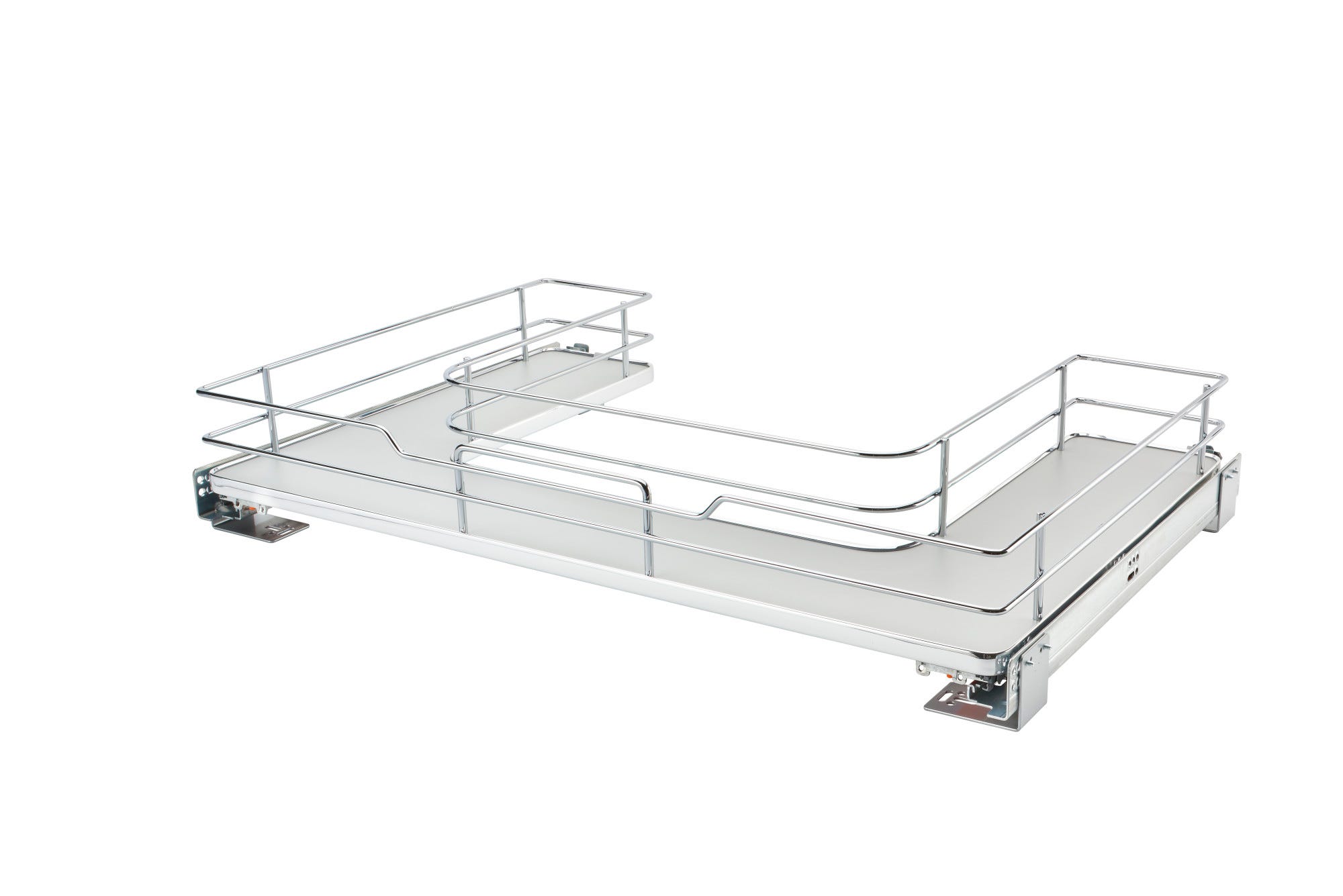 Solid Surface U-Shape Pullout Organizer for Sink Base Cabinets w/ Soft-Close