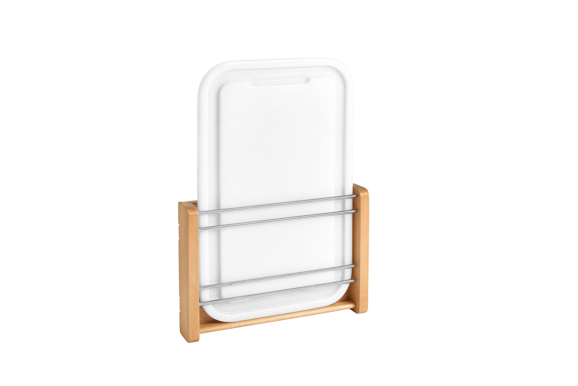 Wood Door Mount Cutting Board with Polymer Cutting Board