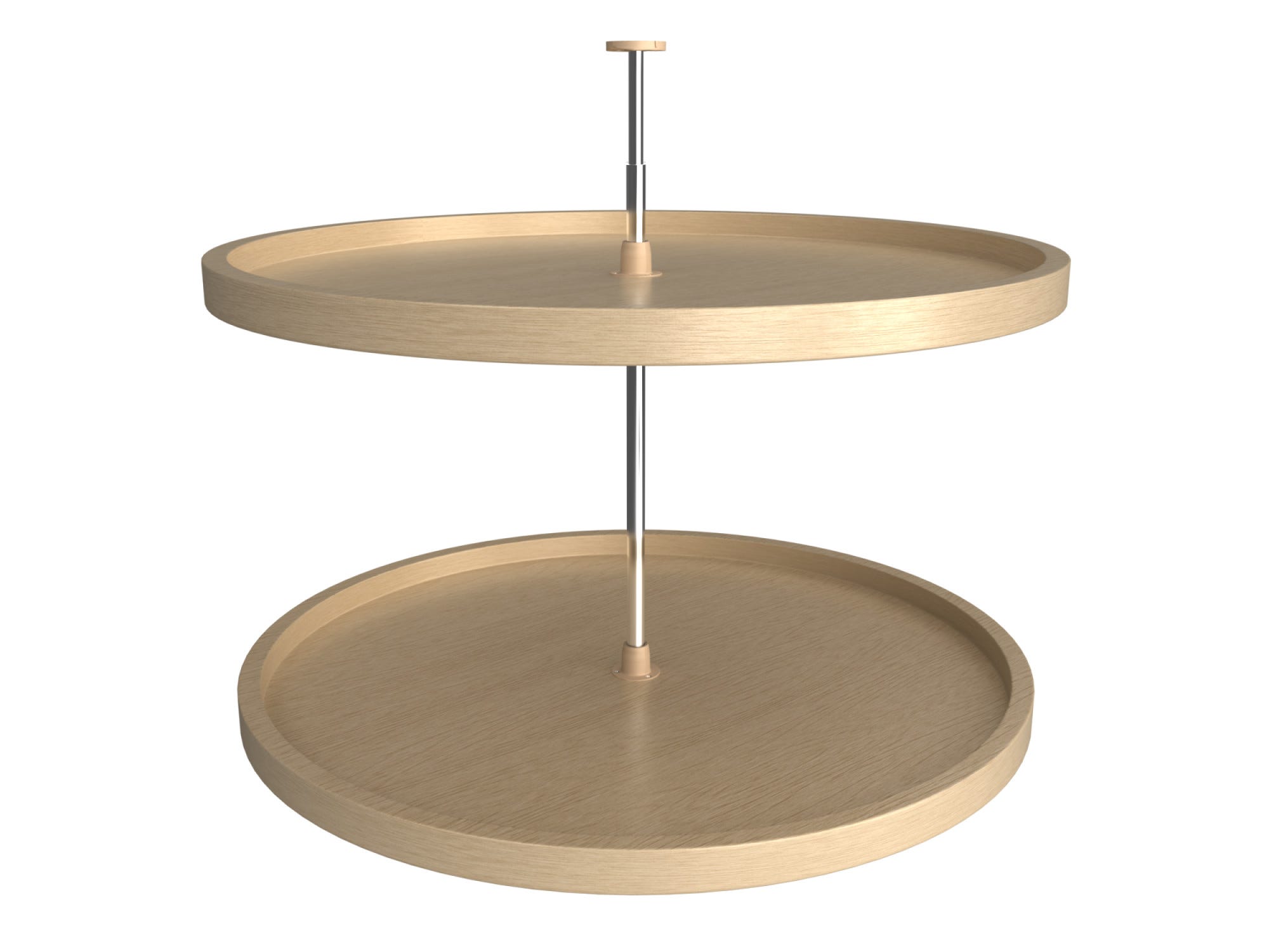 Banded Wood Full-Circle 2-Shelf Lazy Susans for Corner Base Cabinets