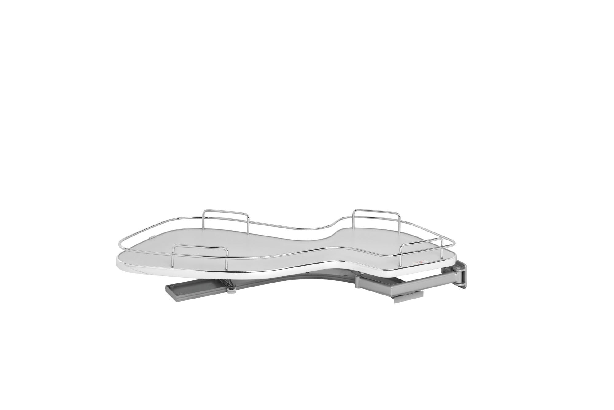 Gray Solid Bottom Chrome Wire Single-Tier "Cloud" Optimizer for 15" Right Opening/Blind Left Corner Cabinets, as shown