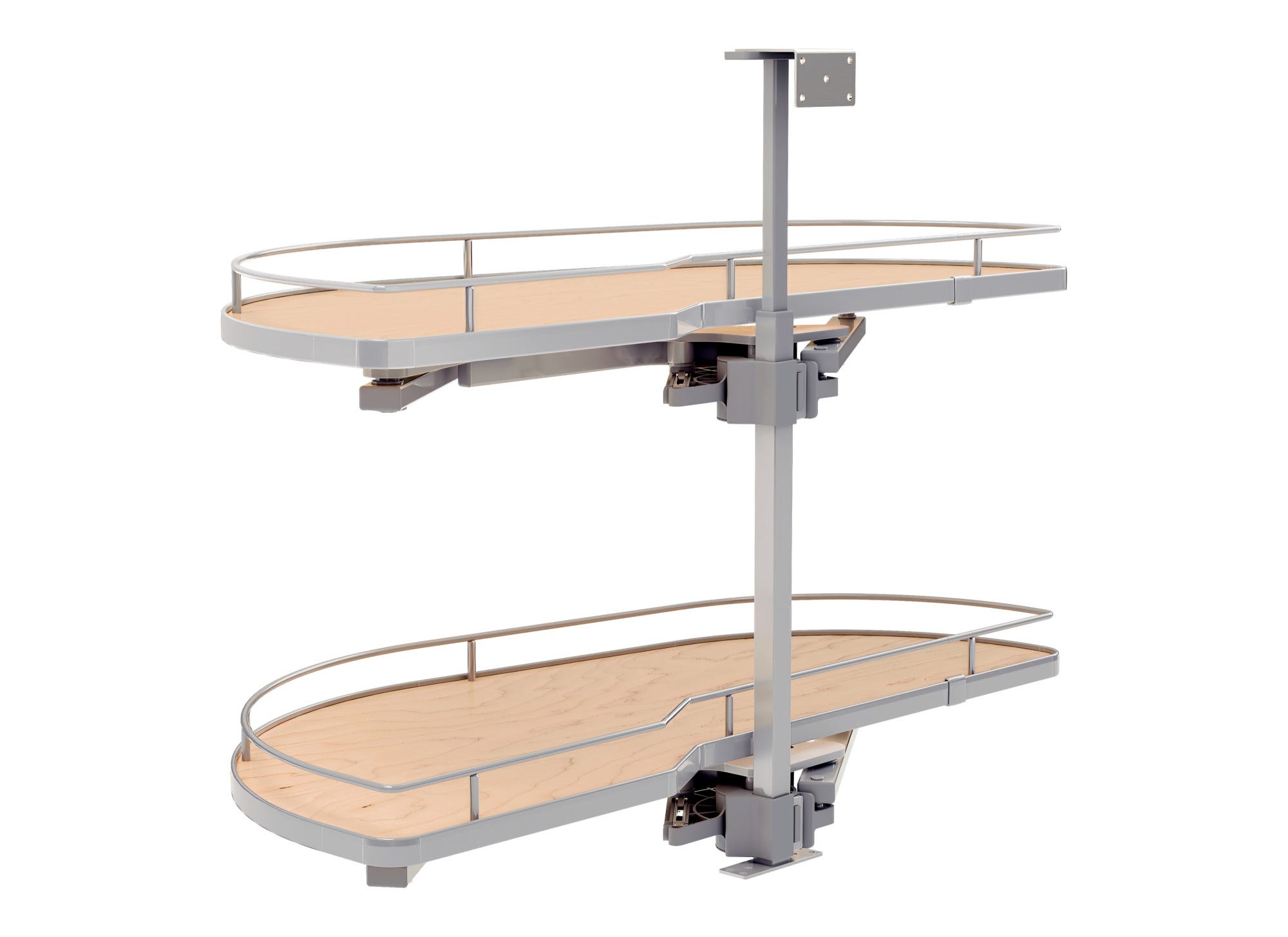 Maple Two-Tier Girasolo w/ Soft Close and Chrome Accents for 18" Left Opening/Blind Right Corner cabinets in as shown