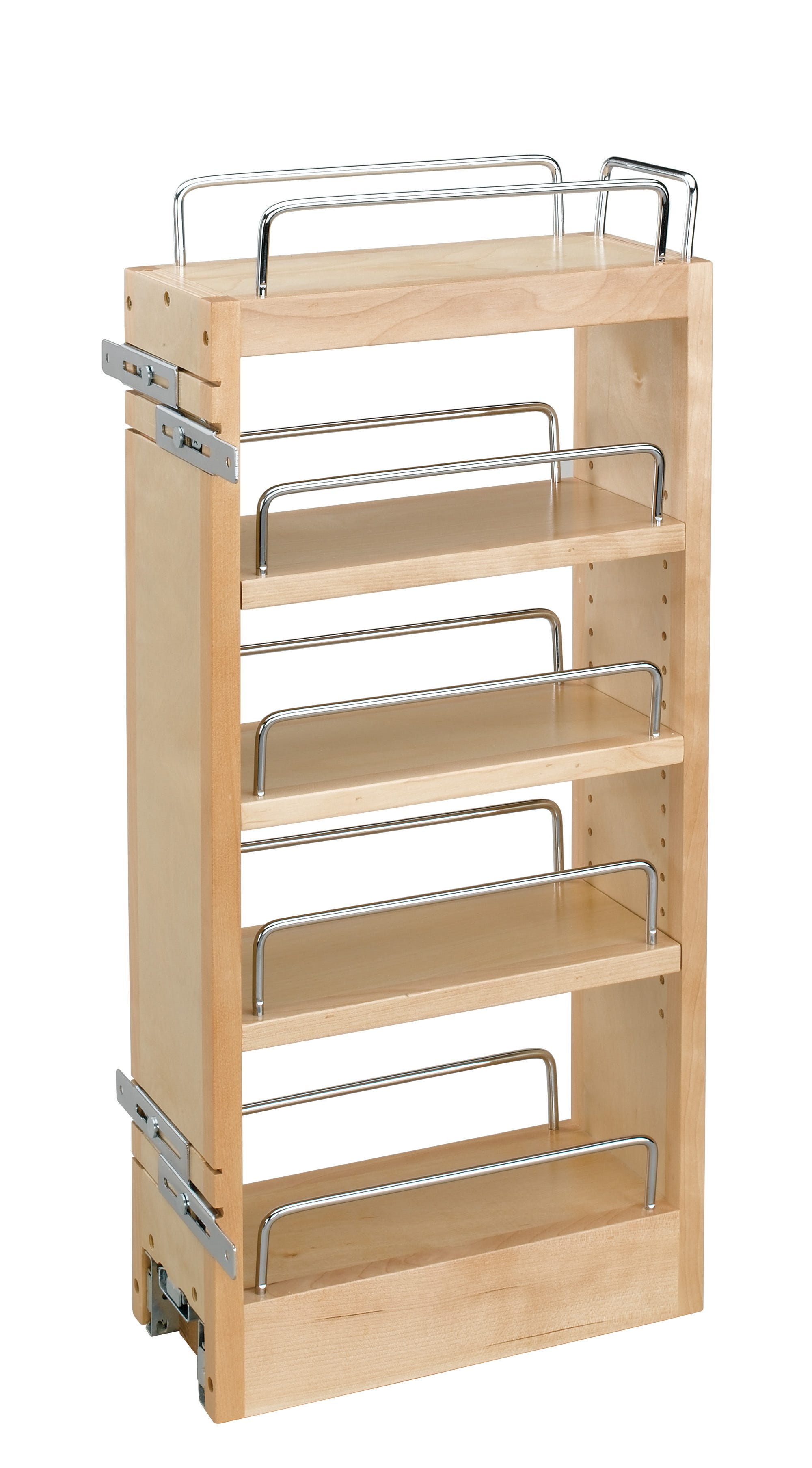 Wood Pull Out Organizer for Next to Ornamental Range Hoods