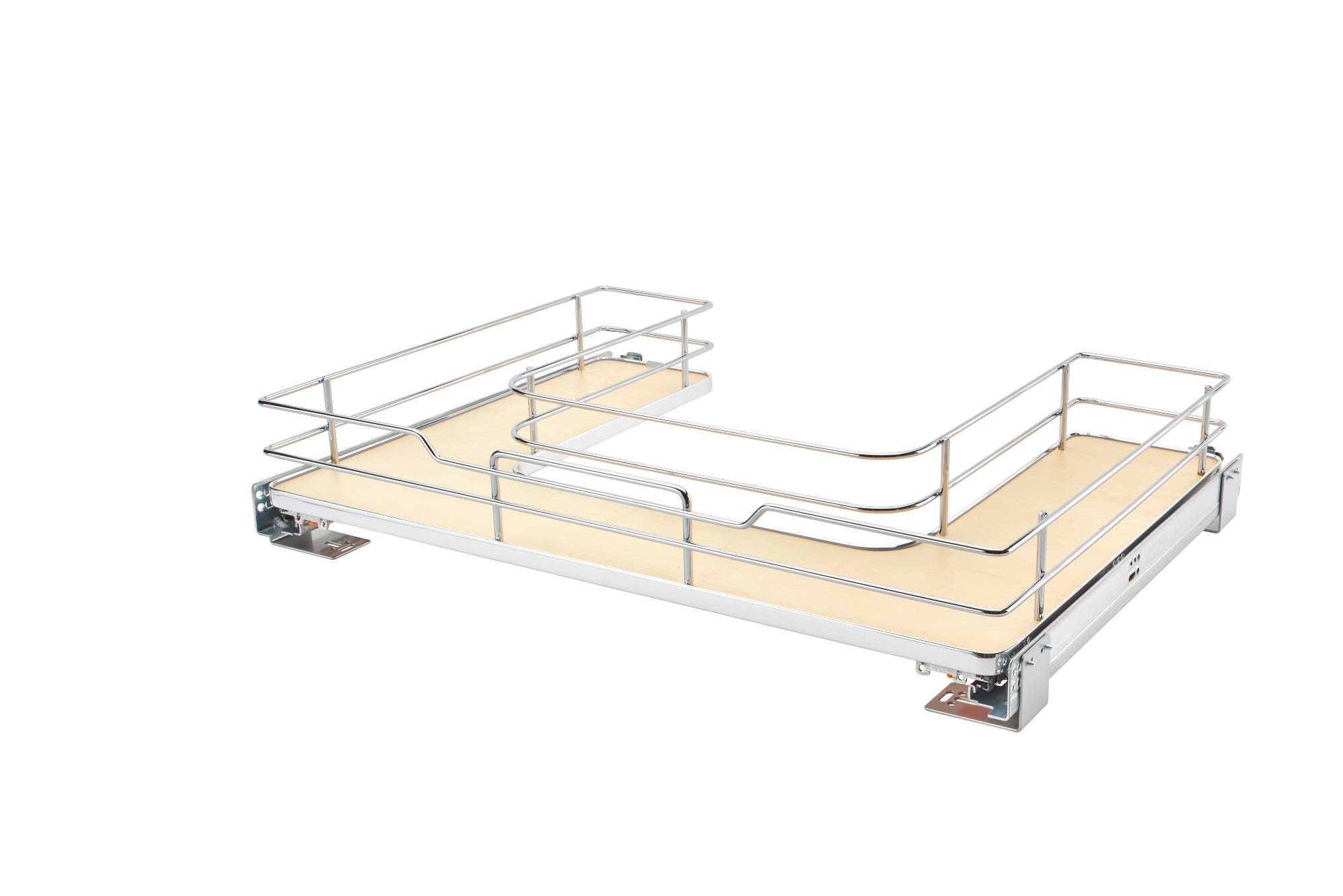 Solid Surface U-Shape Pullout Organizer for Sink Base Cabinets w/ Soft-Close