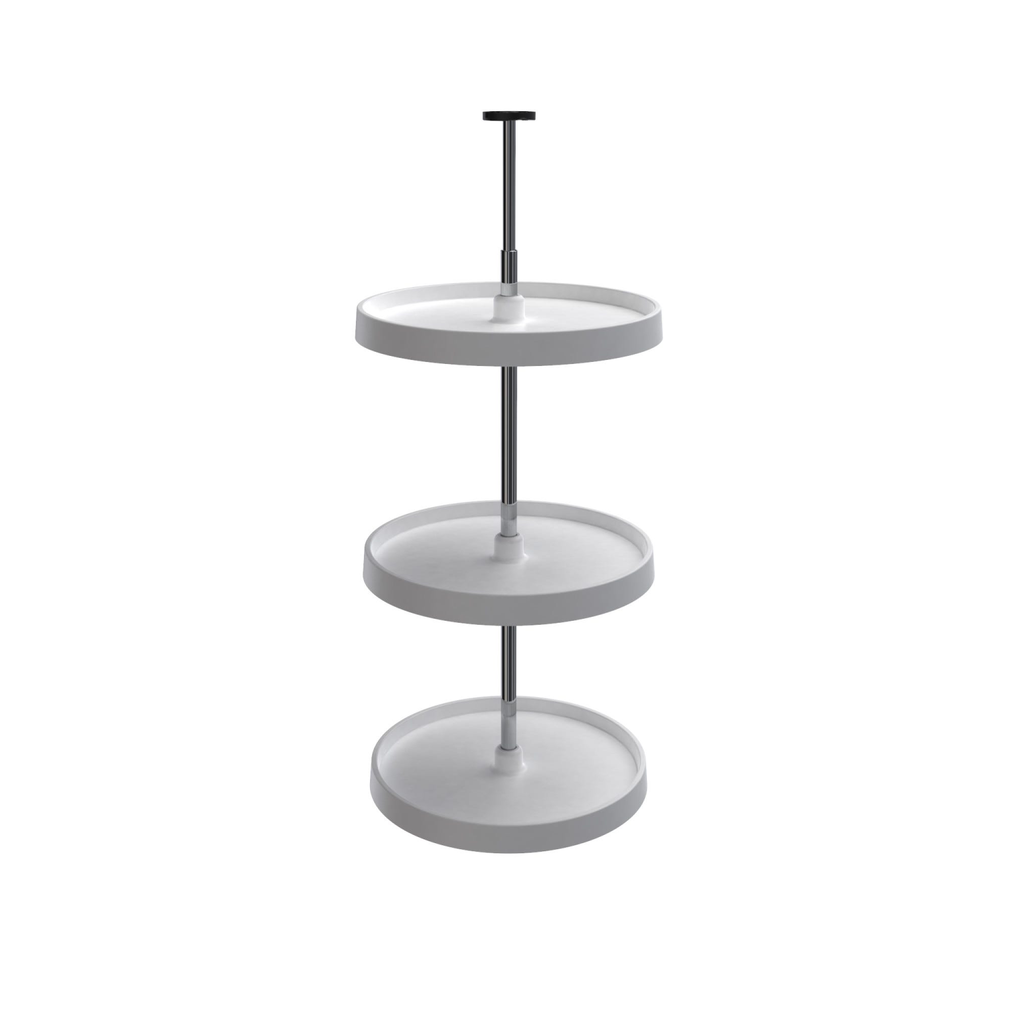 18" White Value Line Polymer Full-Circle 3-Shelf Lazy Susan for 39" to 42" H Corner Wall Cabinets