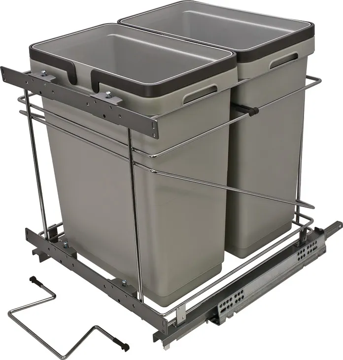 Waste Bin Pull-Out, Double in as shown