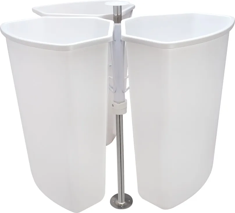 Corner Recycling Bin, Triple Bin, as shown