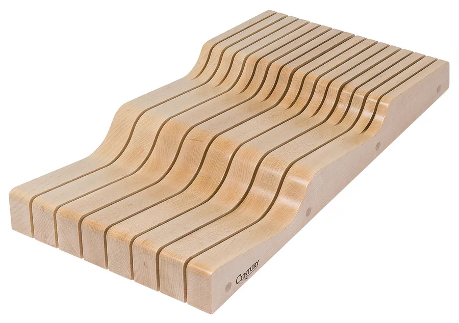 Knife Block, Wave, Maple, Prefinished, 16 7/8" depth, 238 mm (9 3/8") width