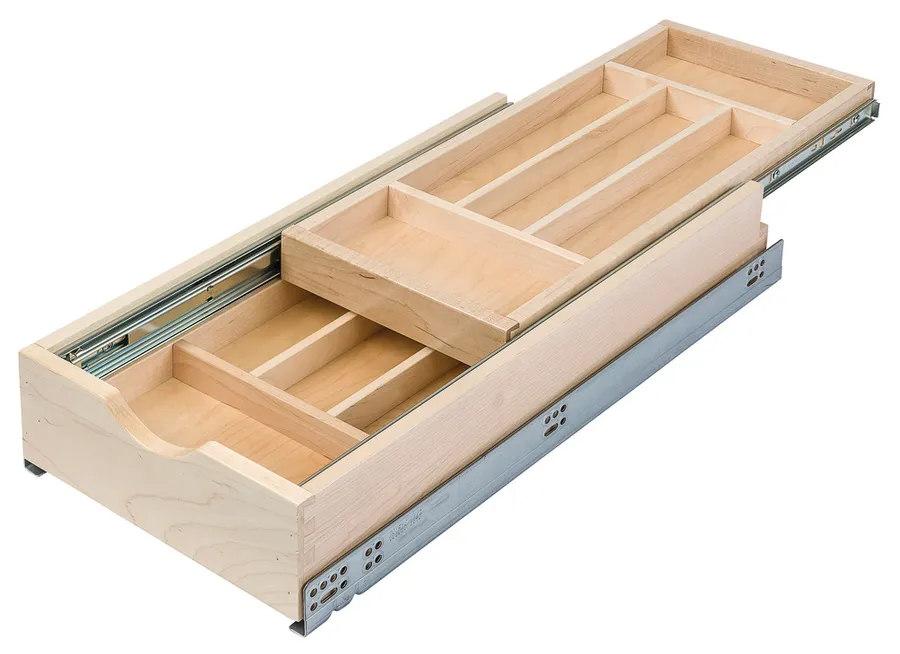 Double Cutlery Drawer, Maple, 11 7/8" width