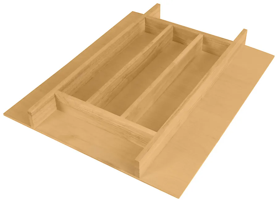 Cutlery Tray, Rubberwood and Birch Plywood, Elemental Wood, as shown