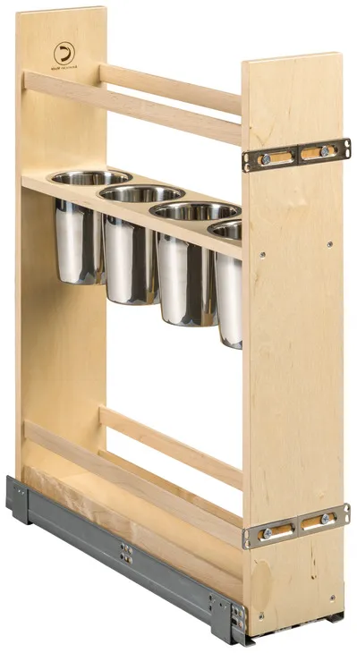 Base Pull-Out Canister Organizer, Solid Maple, as shown